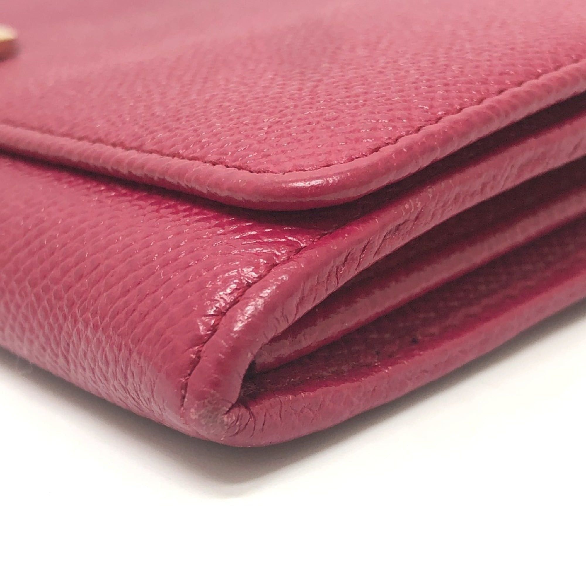 Bvlgari BVLGARI 283546 Logo Clip Bifold Flap Long Wallet Leather Women's Red Size ONE SIZE - 6 Thumbnail