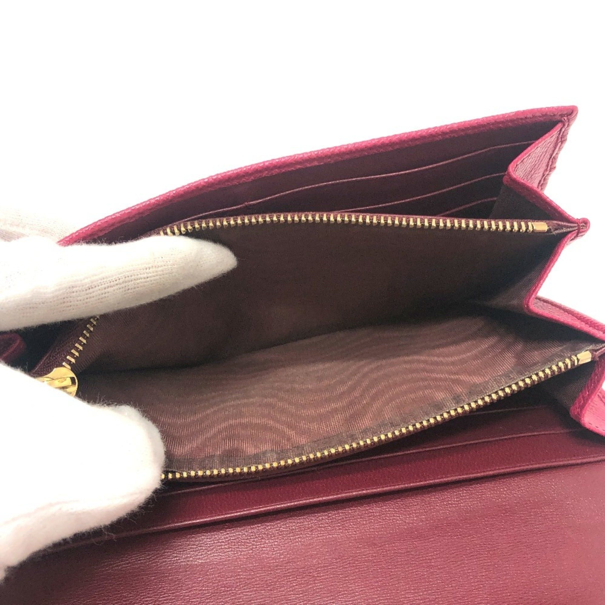 Bvlgari BVLGARI 283546 Logo Clip Bifold Flap Long Wallet Leather Women's Red Size ONE SIZE - 13 Thumbnail