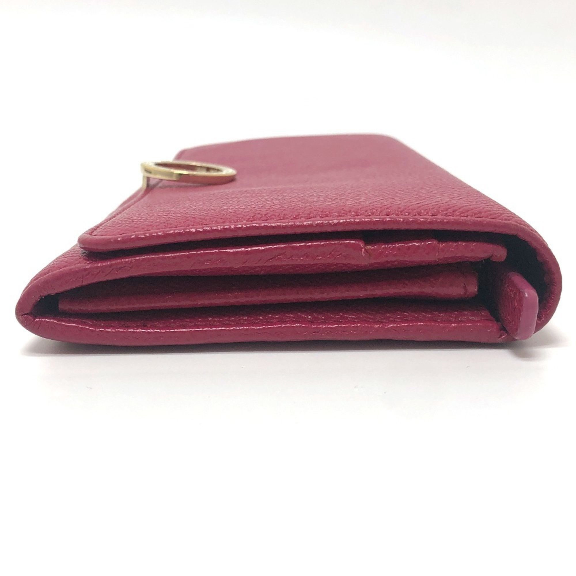 Bvlgari BVLGARI 283546 Logo Clip Bifold Flap Long Wallet Leather Women's Red Size ONE SIZE - 4 Thumbnail