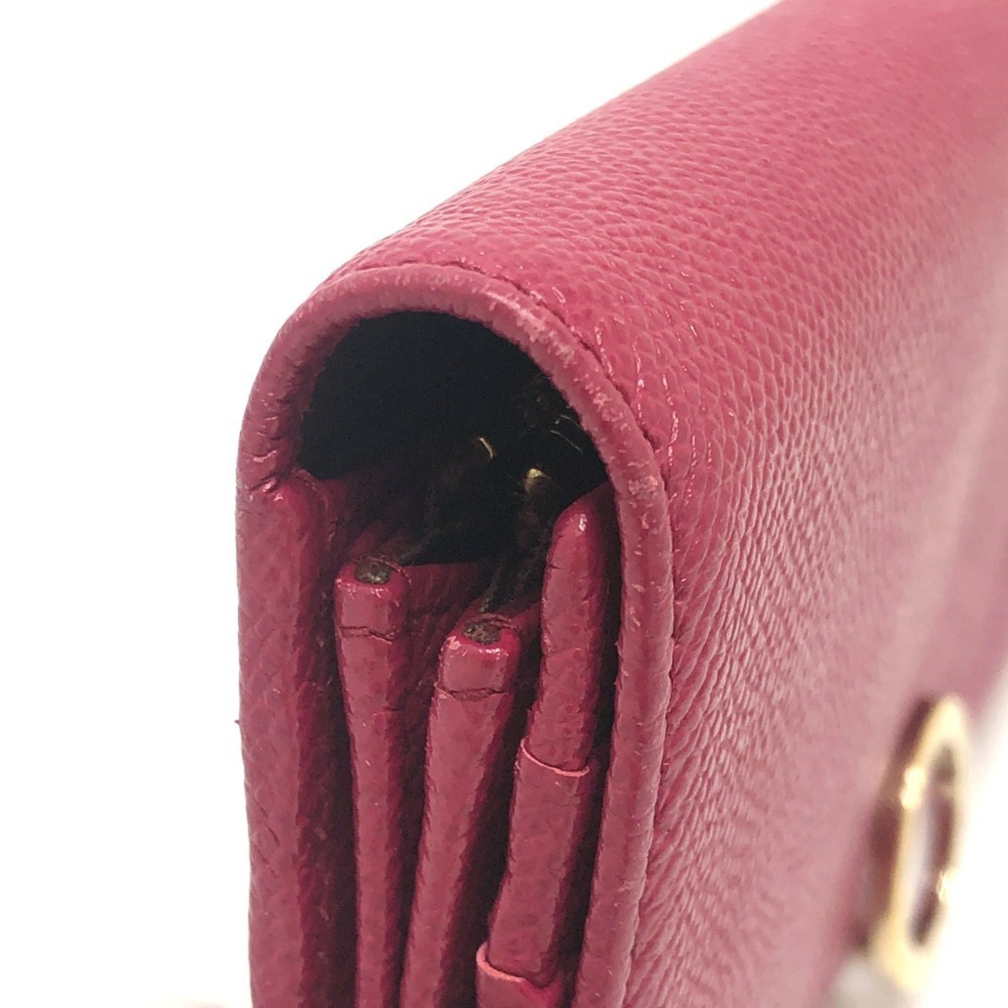 Bvlgari BVLGARI 283546 Logo Clip Bifold Flap Long Wallet Leather Women's Red Size ONE SIZE - 8 Thumbnail