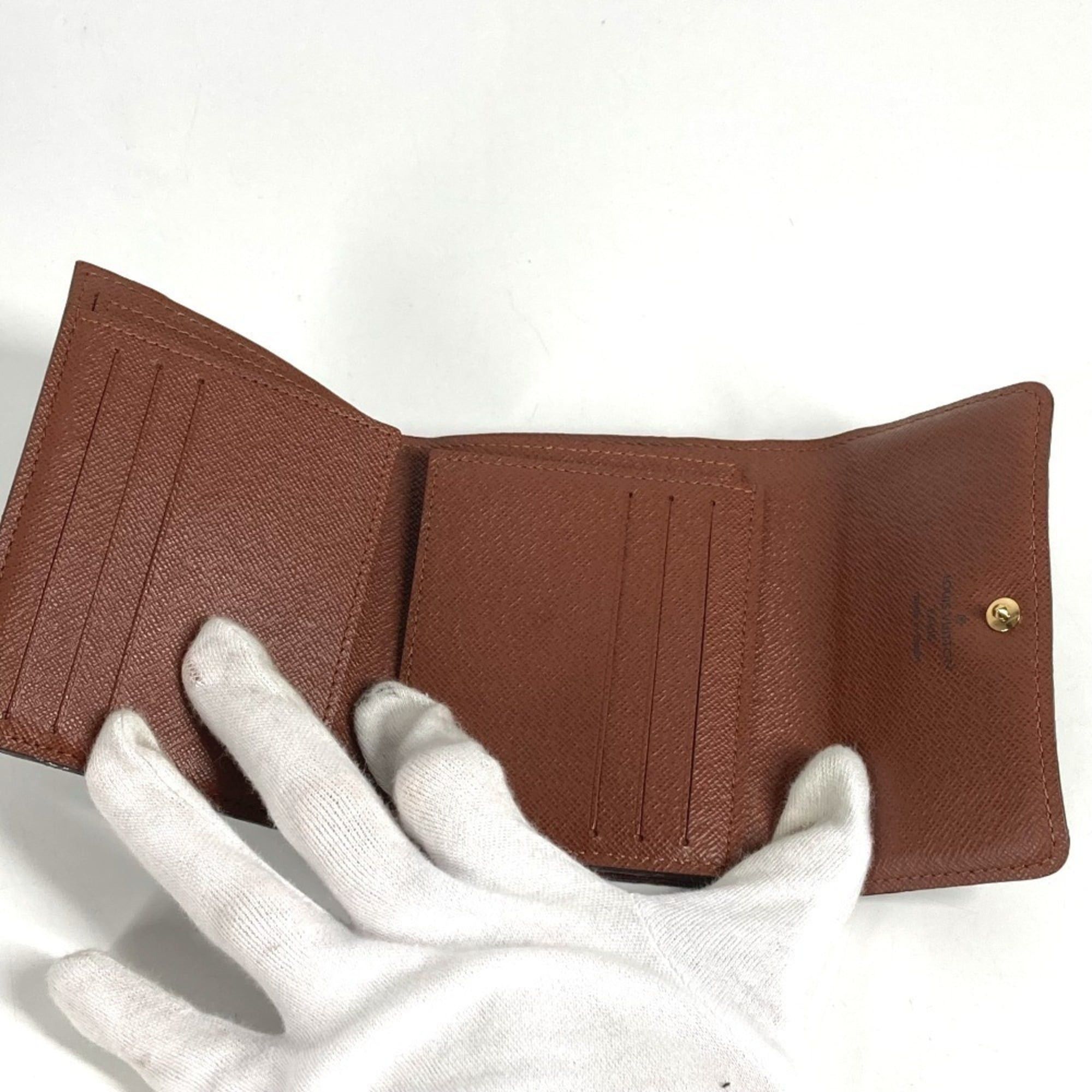 Louis Vuitton LOUIS VUITTON M60402 Monogram Portefeuille Anais Compact Wallet, Flap Trifold Canvas, Women's, Brown Size ONE SIZE - 8 Thumbnail