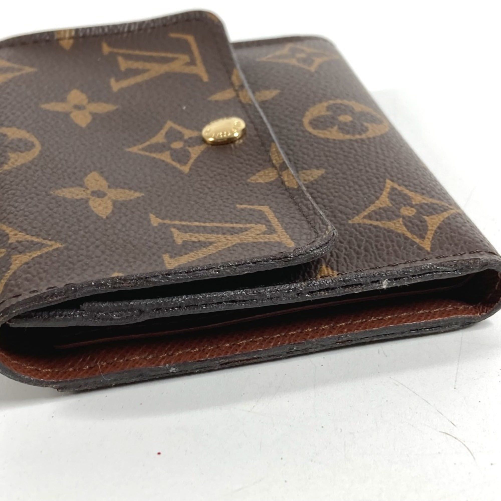 Louis Vuitton LOUIS VUITTON M60402 Monogram Portefeuille Anais Compact Wallet, Flap Trifold Canvas, Women's, Brown Size ONE SIZE - 3 Thumbnail