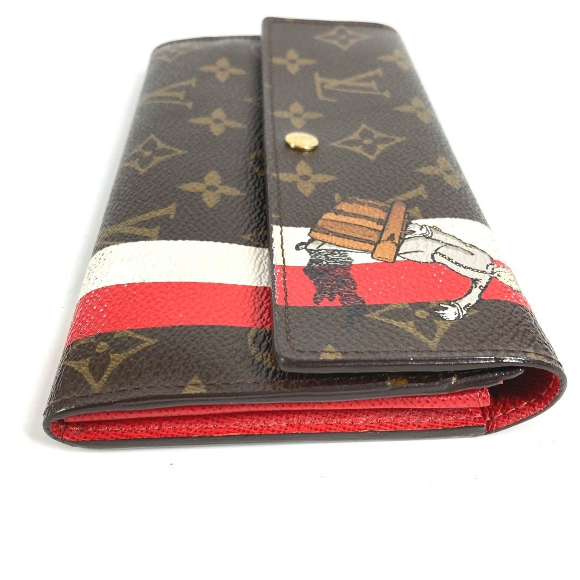 Louis Vuitton LOUIS VUITTON M60034 Monogram Groom Portefeuille Sarah Long Wallet with Flap, Canvas, Brown, for Men and Women Size ONE SIZE - 4 Thumbnail