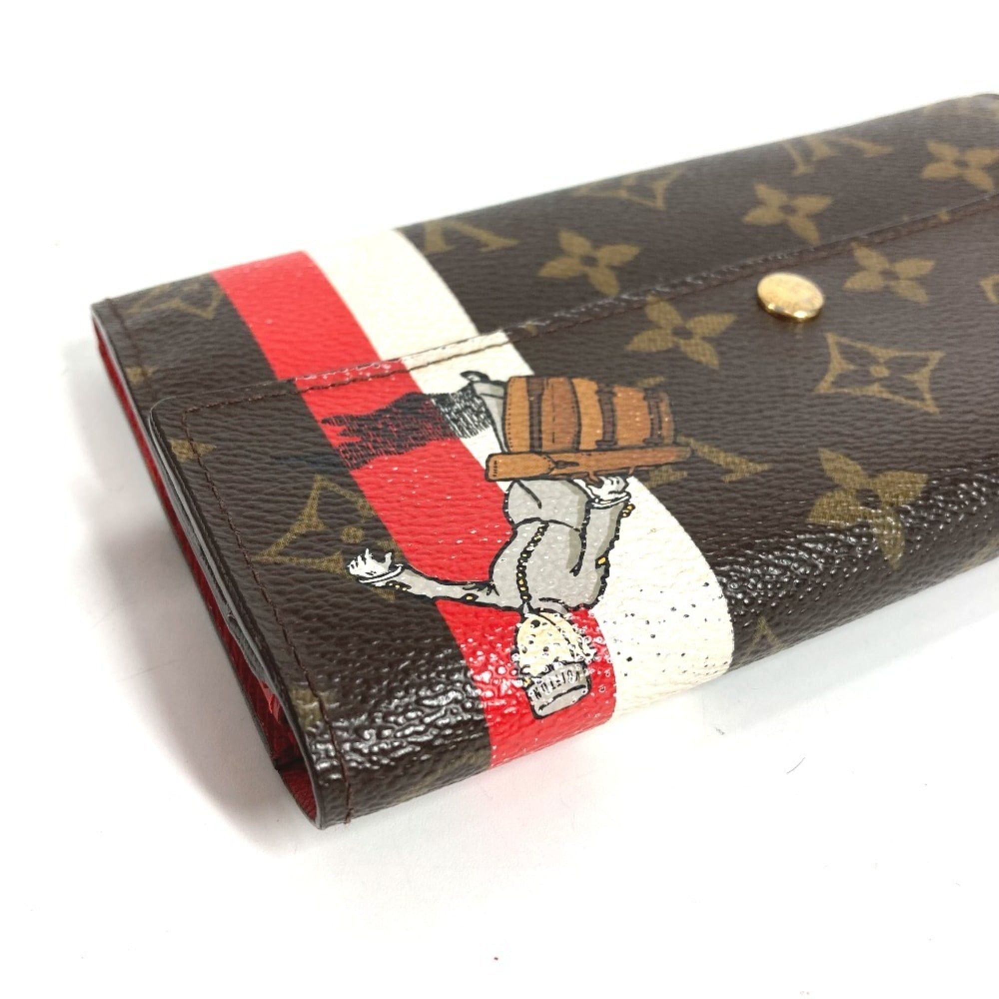 Louis Vuitton LOUIS VUITTON M60034 Monogram Groom Portefeuille Sarah Long Wallet with Flap, Canvas, Brown, for Men and Women Size ONE SIZE - 3 Thumbnail