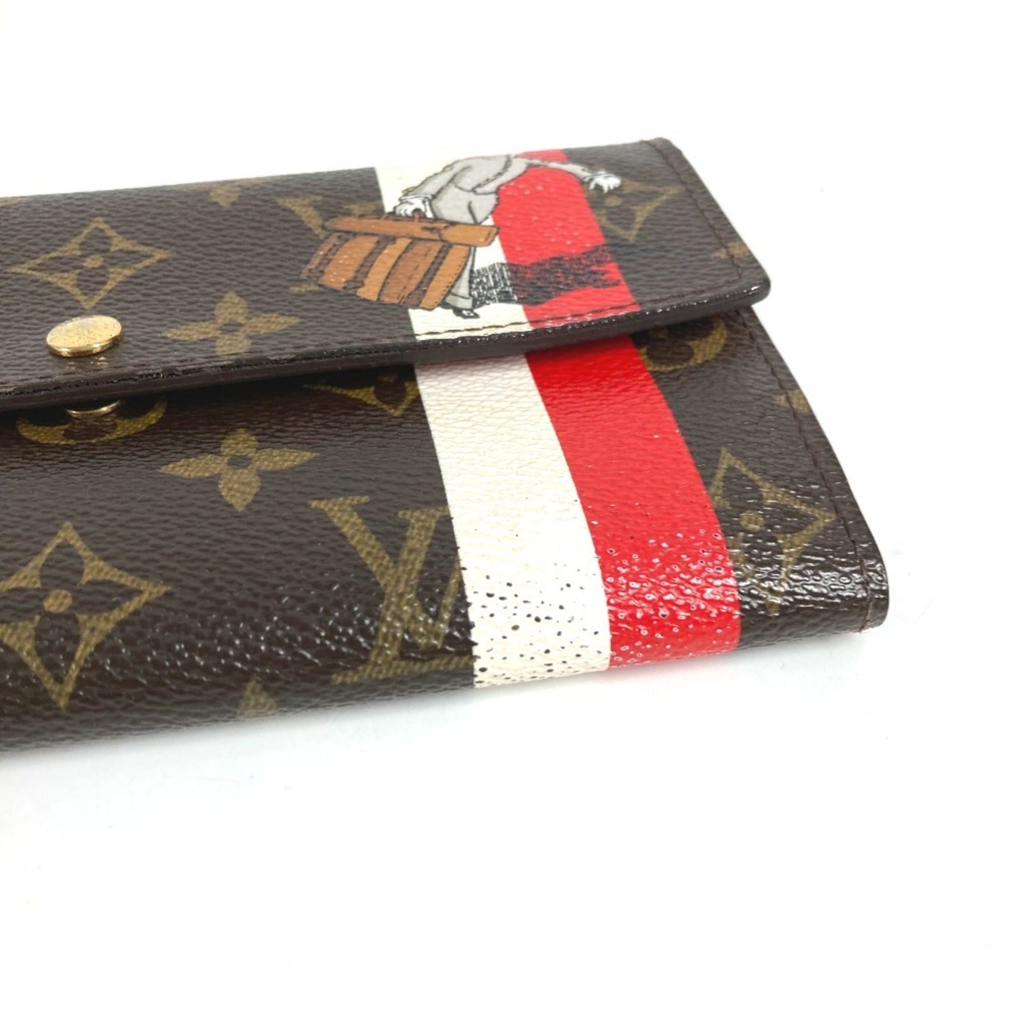 Louis Vuitton LOUIS VUITTON M60034 Monogram Groom Portefeuille Sarah Long Wallet with Flap, Canvas, Brown, for Men and Women Size ONE SIZE - 5 Thumbnail