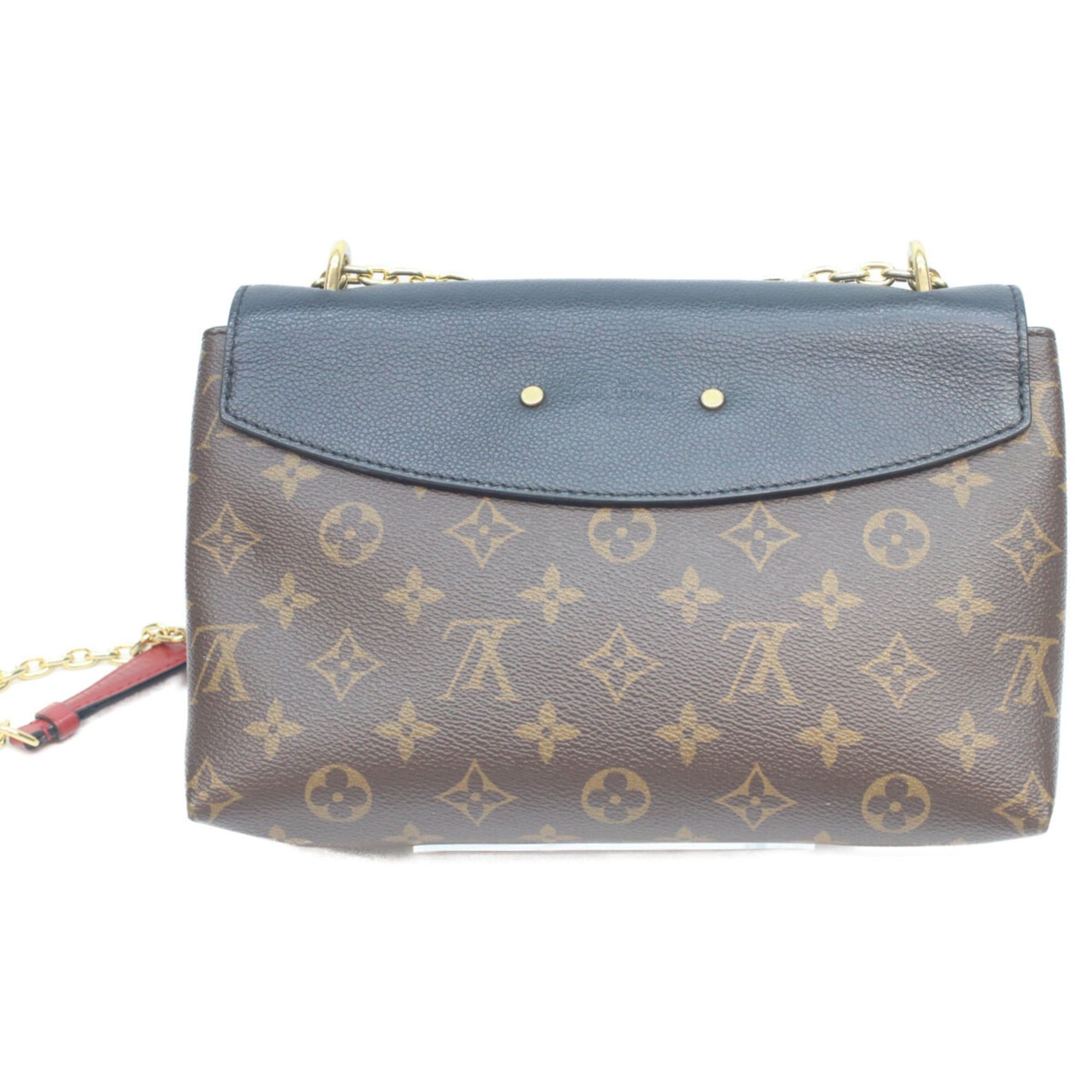 Louis Vuitton LOUIS VUITTON 2019 M43714 Monogram Taurillon Noir Saint-Placide Shoulder Bag Brown/Black Women's Size ONE SIZE - 5 Thumbnail