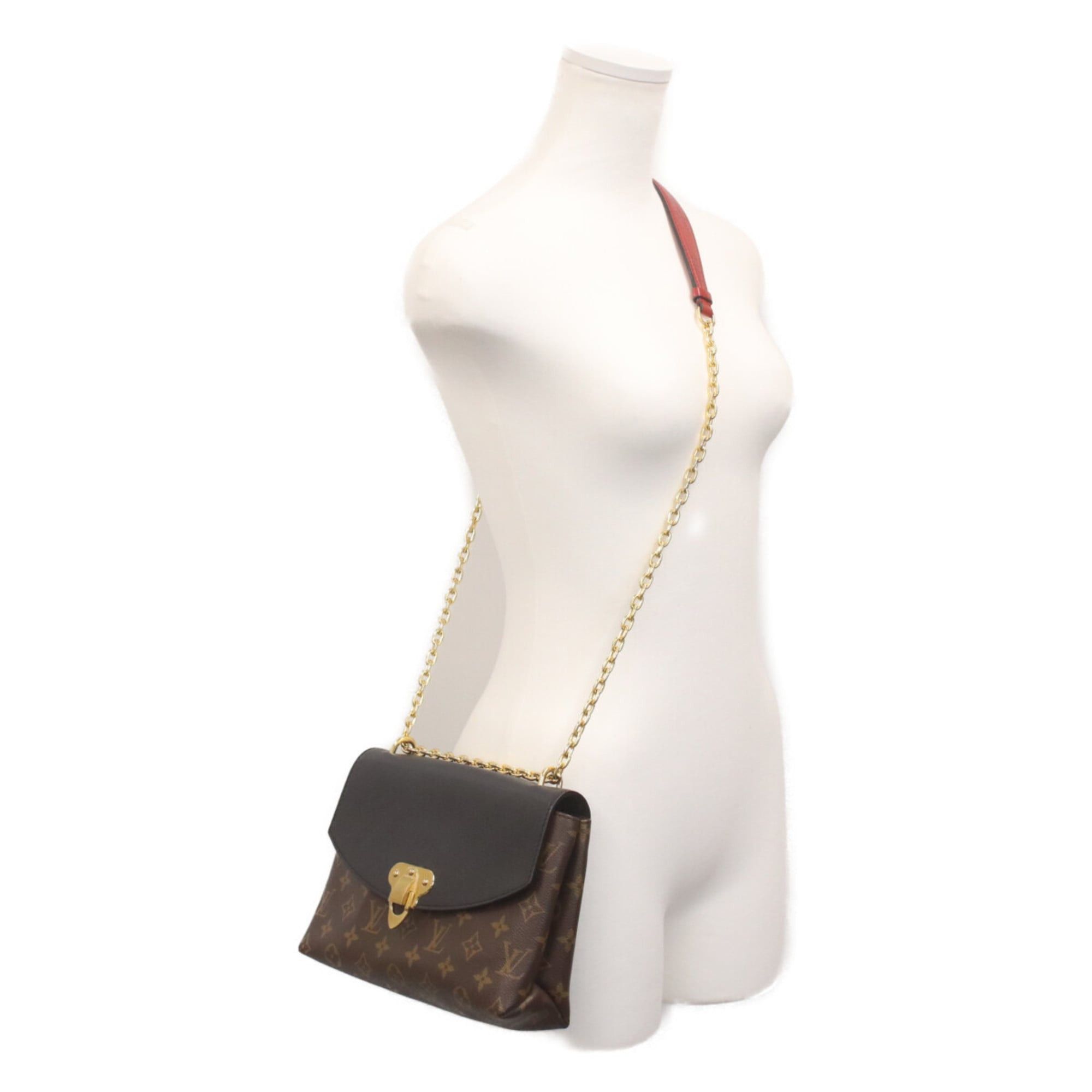 Louis Vuitton LOUIS VUITTON 2019 M43714 Monogram Taurillon Noir Saint-Placide Shoulder Bag Brown/Black Women's Size ONE SIZE - 3 Thumbnail