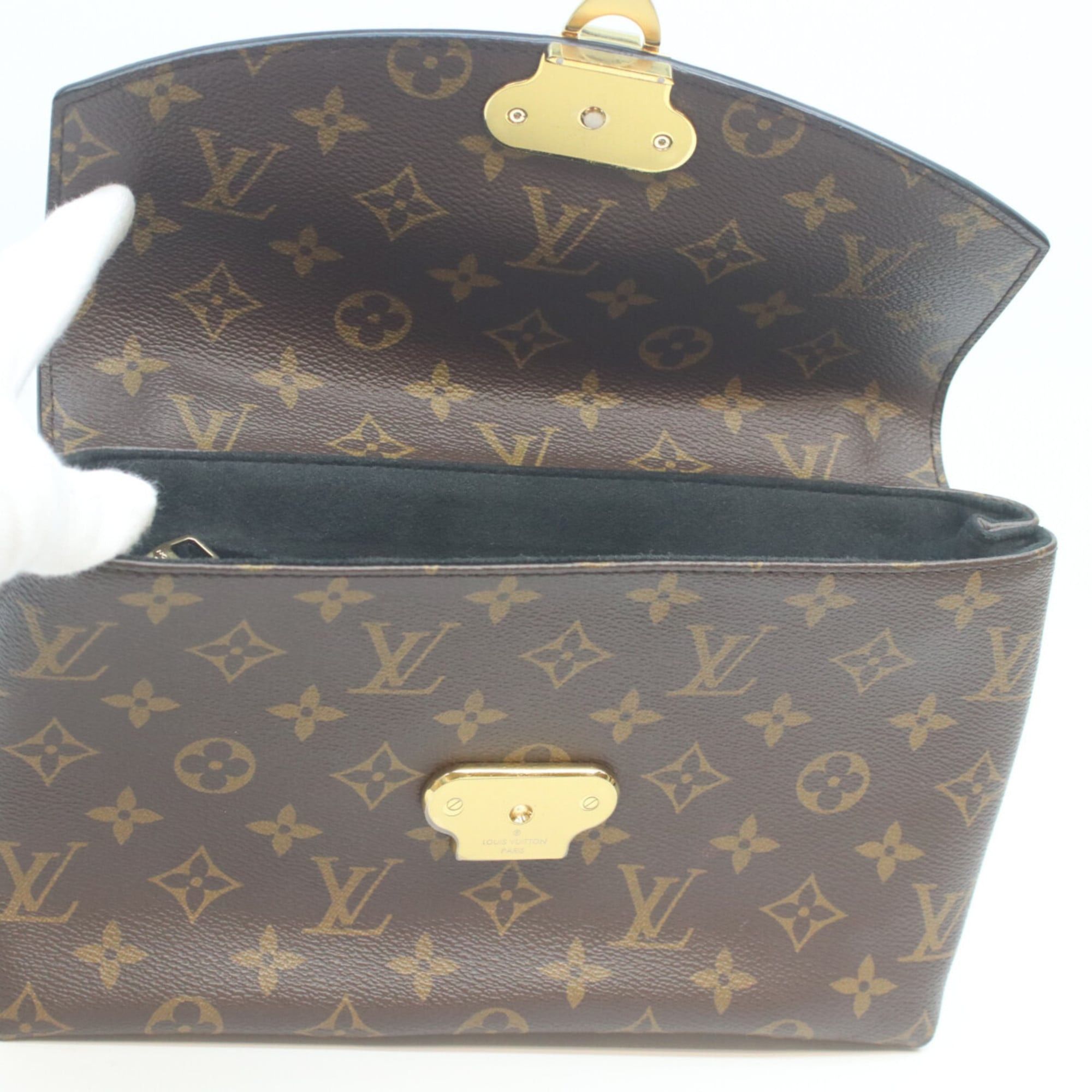 Louis Vuitton LOUIS VUITTON 2019 M43714 Monogram Taurillon Noir Saint-Placide Shoulder Bag Brown/Black Women's Size ONE SIZE - 12 Thumbnail