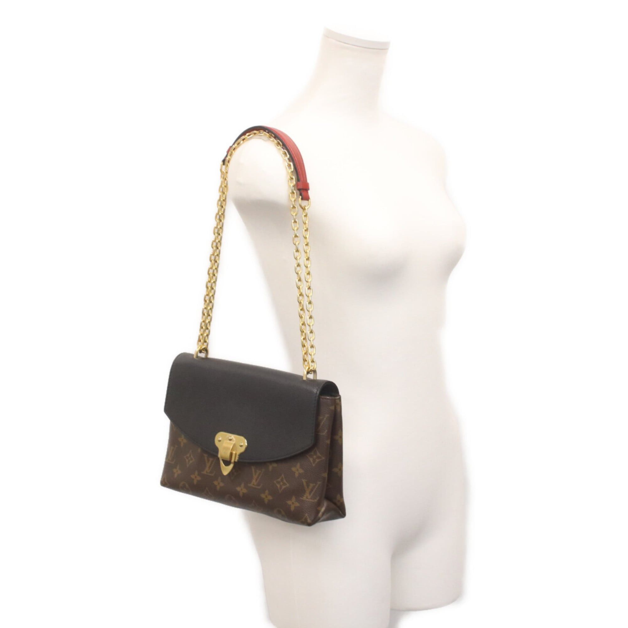 Louis Vuitton LOUIS VUITTON 2019 M43714 Monogram Taurillon Noir Saint-Placide Shoulder Bag Brown/Black Women's Size ONE SIZE - 2 Thumbnail