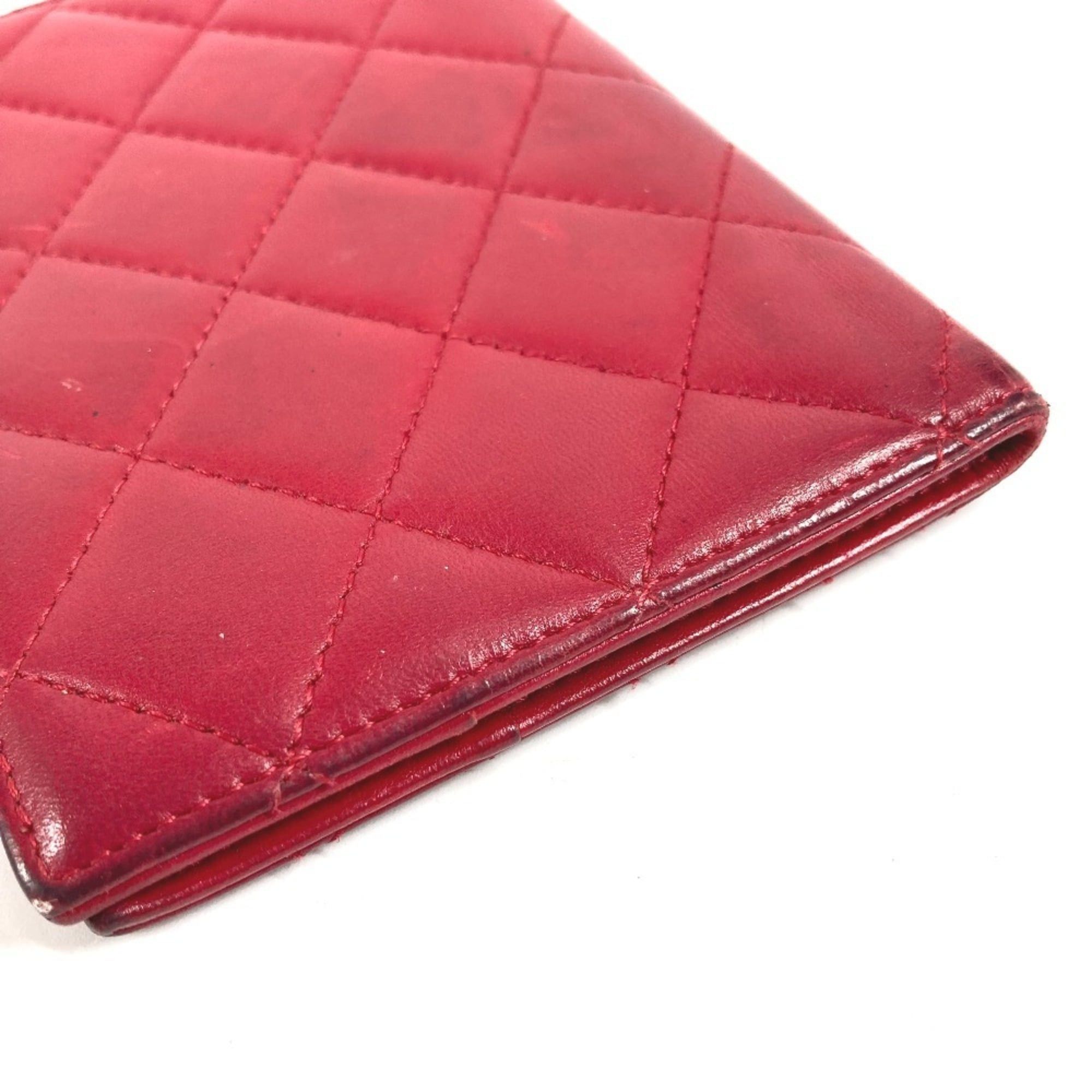 Chanel CHANEL CC Coco Mark Logo Matelasse Quilted Bifold Passport Case Cover in Lambskin for Men and Women, Red Size ONE SIZE - 6 Thumbnail