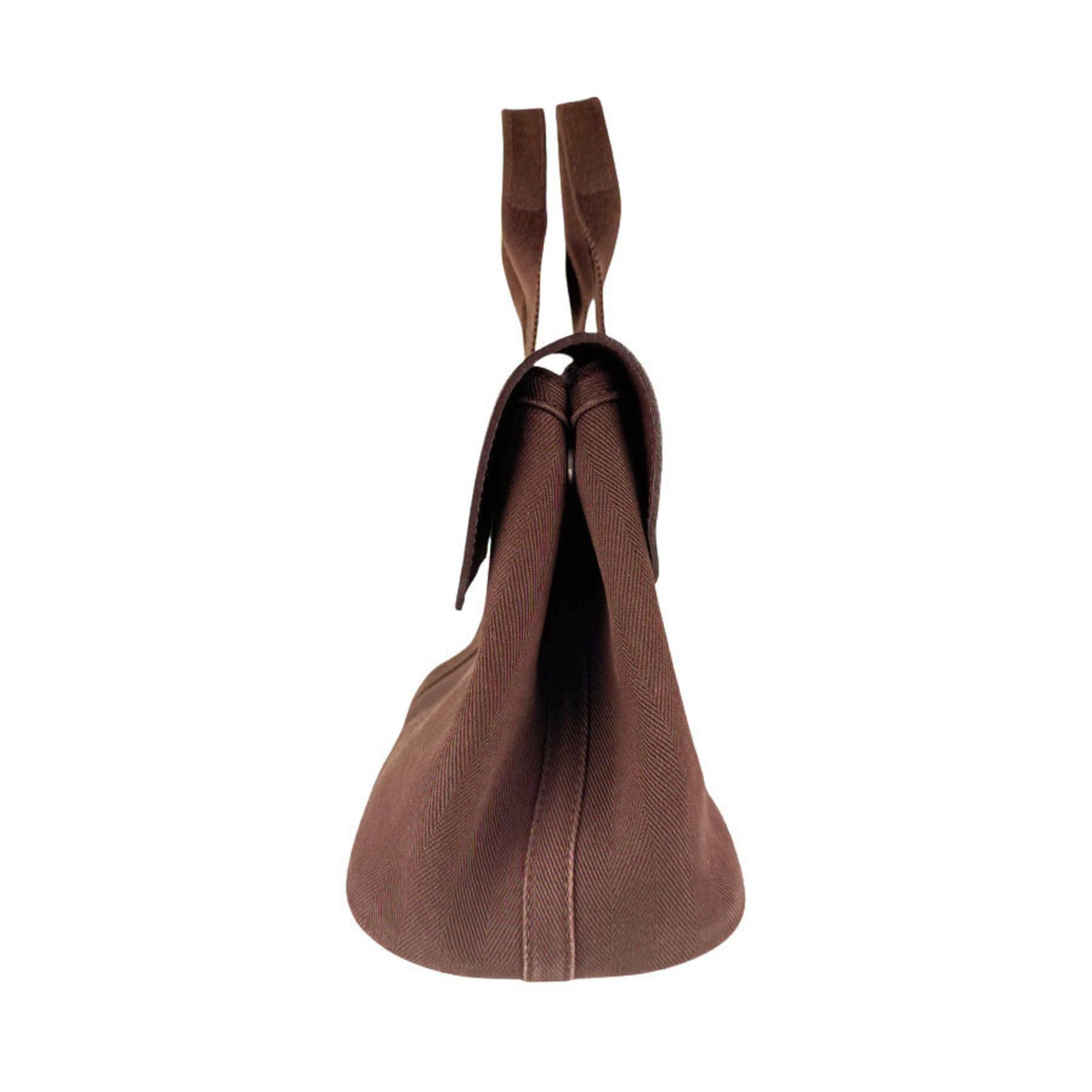 Hermes Hermes Hermès Valparaiso PM Handbag, Cotton and Leather, Brown, Women's, Free Shipping, z8812 Size ONE SIZE - 2 Thumbnail