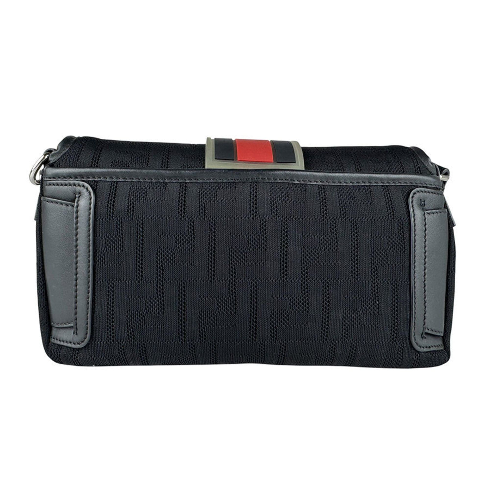 Fendi FENDI Men's Bucket Waist Bag in Fabric and Rubber, Black Red, 7VA472 AA3X, Free Shipping, z8806 Size ONE SIZE - 3 Thumbnail