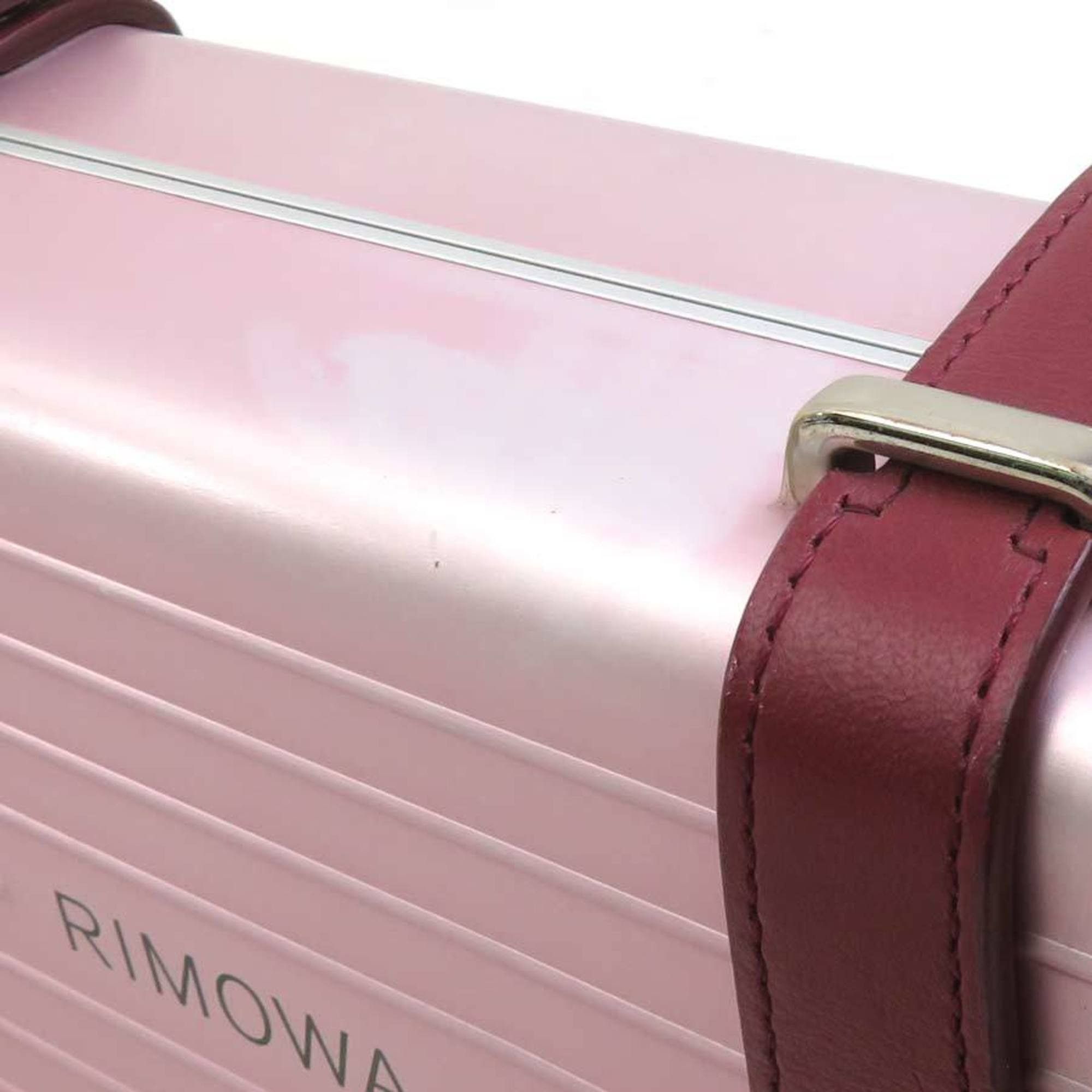 Dior Christian Dior crossbody shoulder bag, wallet, and Rimowa personal clutch bag in leather, aluminum, metallic pink, burgundy, silver. Free shipping. (e61543a) Size ONE SIZE - 9 Thumbnail