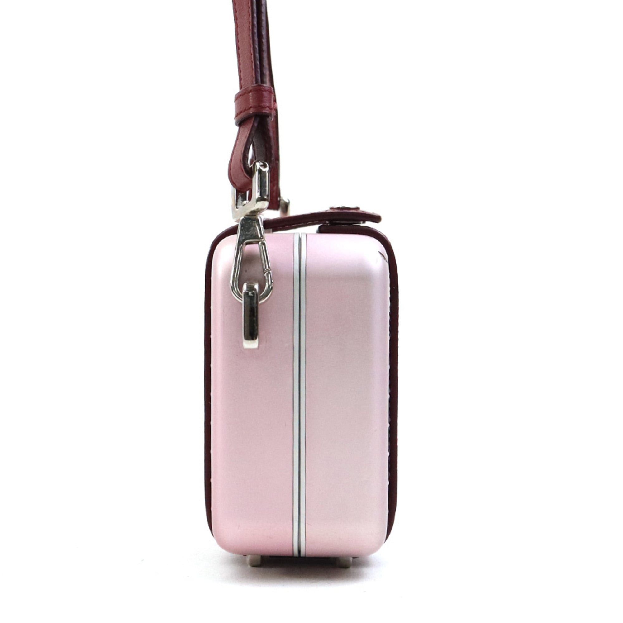 Dior Christian Dior crossbody shoulder bag, wallet, and Rimowa personal clutch bag in leather, aluminum, metallic pink, burgundy, silver. Free shipping. (e61543a) Size ONE SIZE - 2 Thumbnail