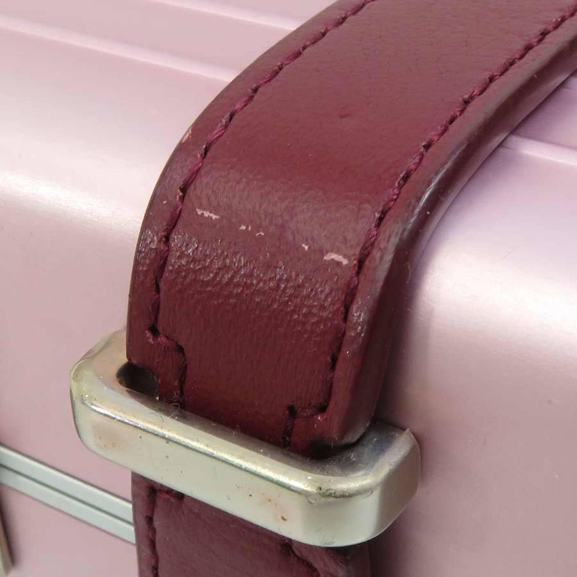 Dior Christian Dior crossbody shoulder bag, wallet, and Rimowa personal clutch bag in leather, aluminum, metallic pink, burgundy, silver. Free shipping. (e61543a) Size ONE SIZE - 11 Thumbnail