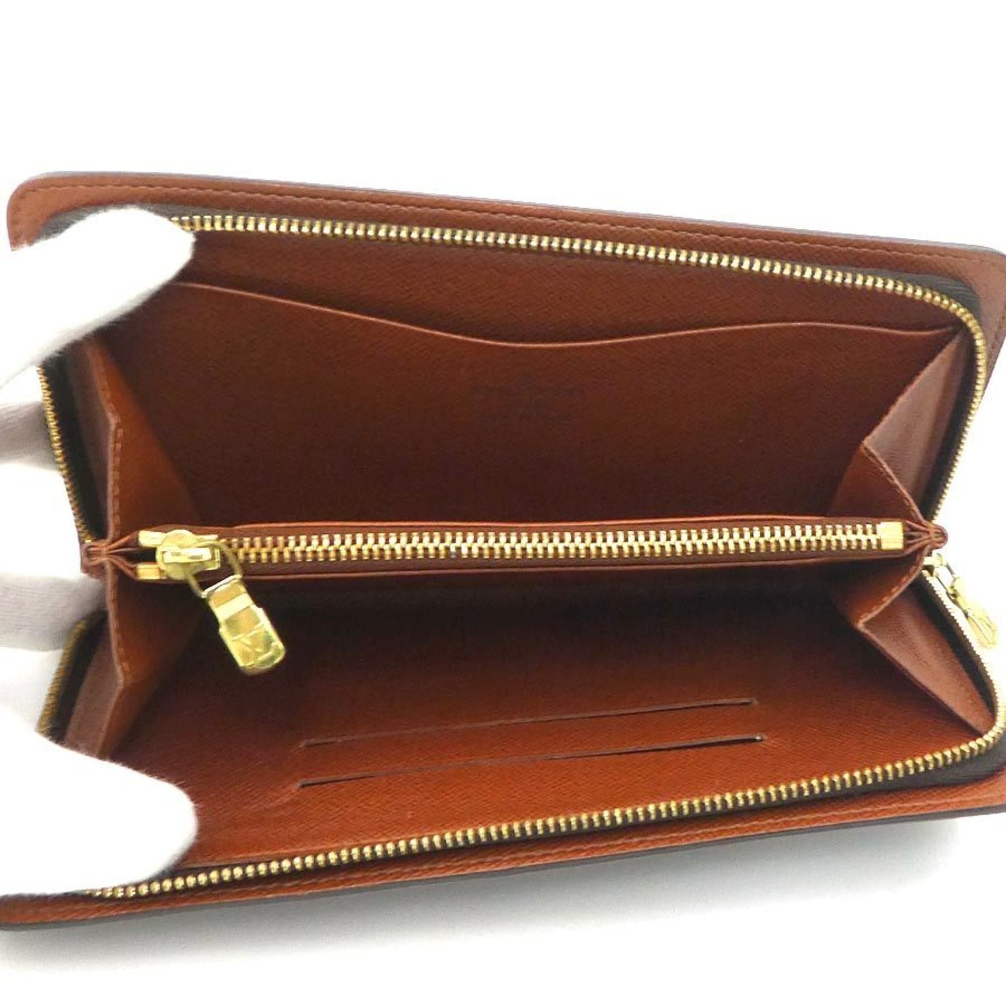 Louis Vuitton Louis Vuitton Monogram Porte-Monnaie Zip-Around Long Wallet in Brown Canvas for Men and Women, Free Shipping (r11056a) Size ONE SIZE - 5 Thumbnail