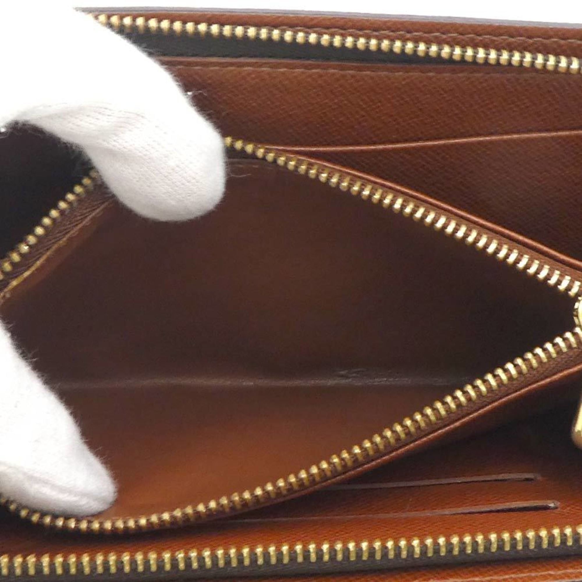 Louis Vuitton Louis Vuitton Monogram Porte-Monnaie Zip-Around Long Wallet in Brown Canvas for Men and Women, Free Shipping (r11056a) Size ONE SIZE - 6 Thumbnail