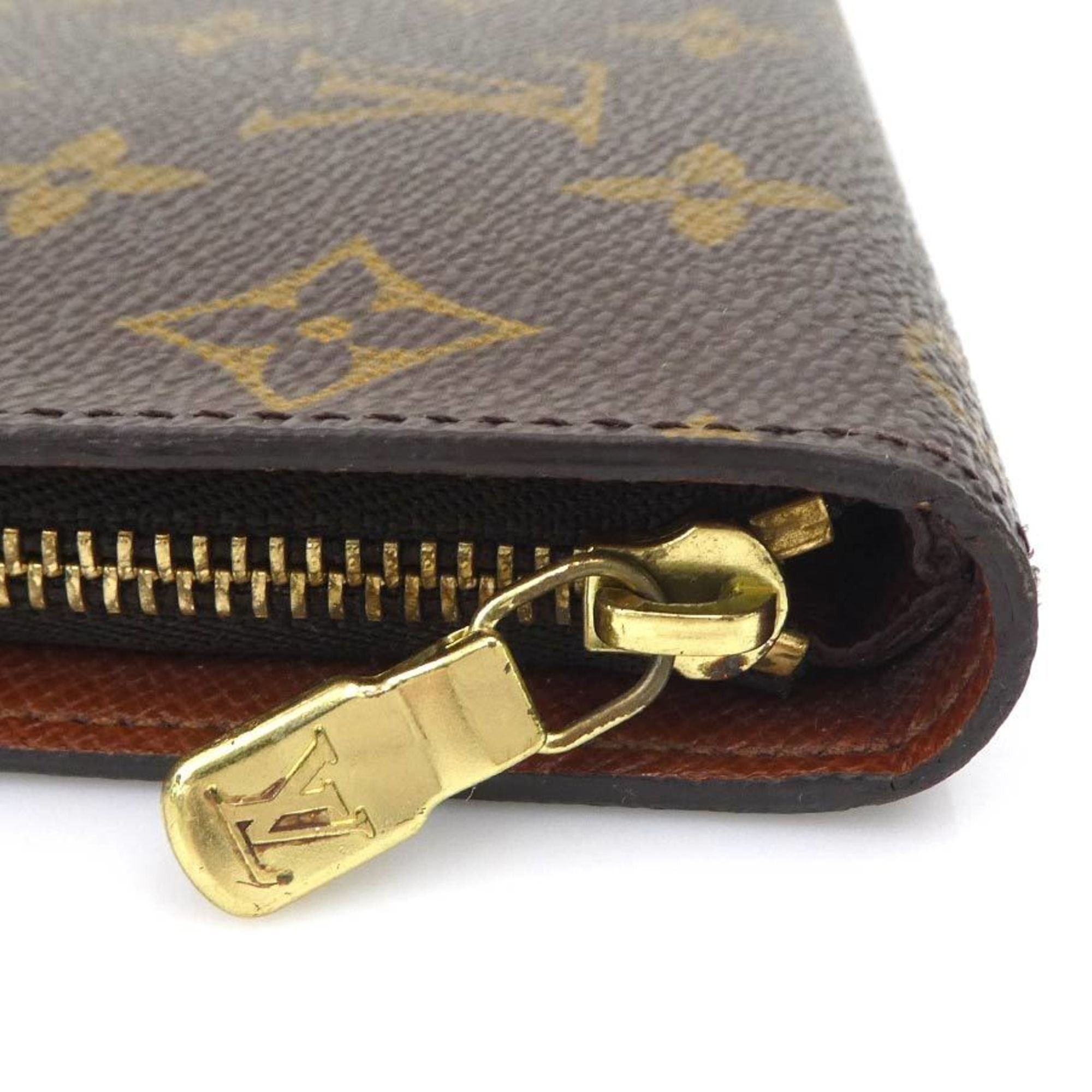 Louis Vuitton Louis Vuitton Monogram Porte-Monnaie Zip-Around Long Wallet in Brown Canvas for Men and Women, Free Shipping (r11056a) Size ONE SIZE - 9 Thumbnail
