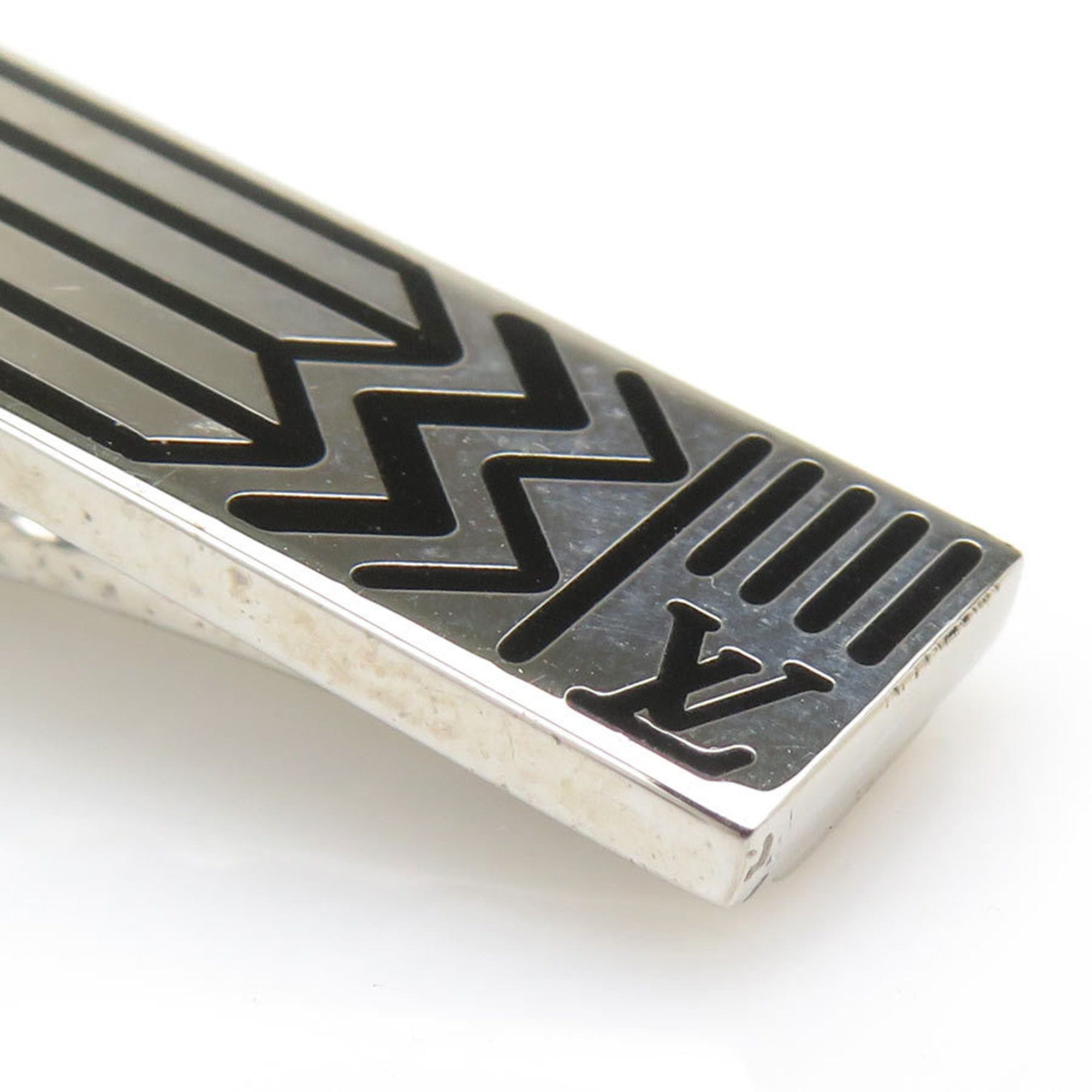 Louis Vuitton Louis Vuitton Jewelry Tie Clip, Metal Enamel, Silver and Black, Men's, M66949, Free Shipping, e61558j Size ONE SIZE - 5 Thumbnail