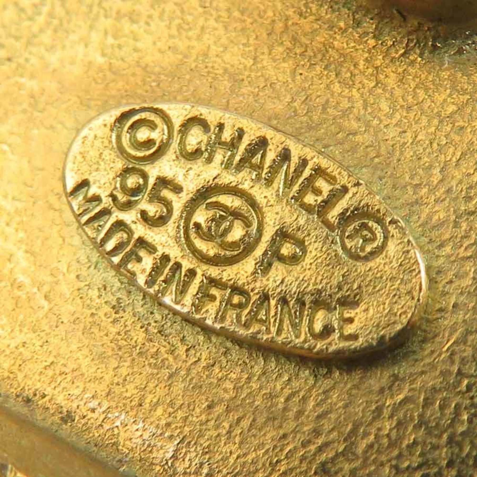Chanel CHANEL Coco Mark Metal Earrings with Faux Pearls in Gold and Off-White, Women's, Free Shipping, e61550a Size ONE SIZE - 7 Thumbnail