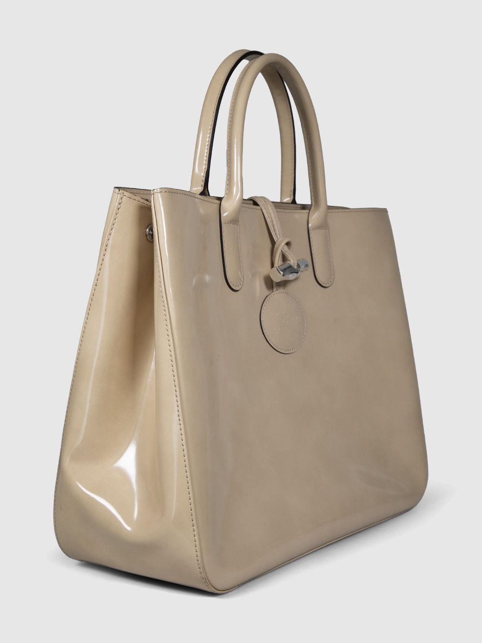 Longchamp Beige Patent Leather Roseau Tote Size ONE SIZE - 4 Thumbnail