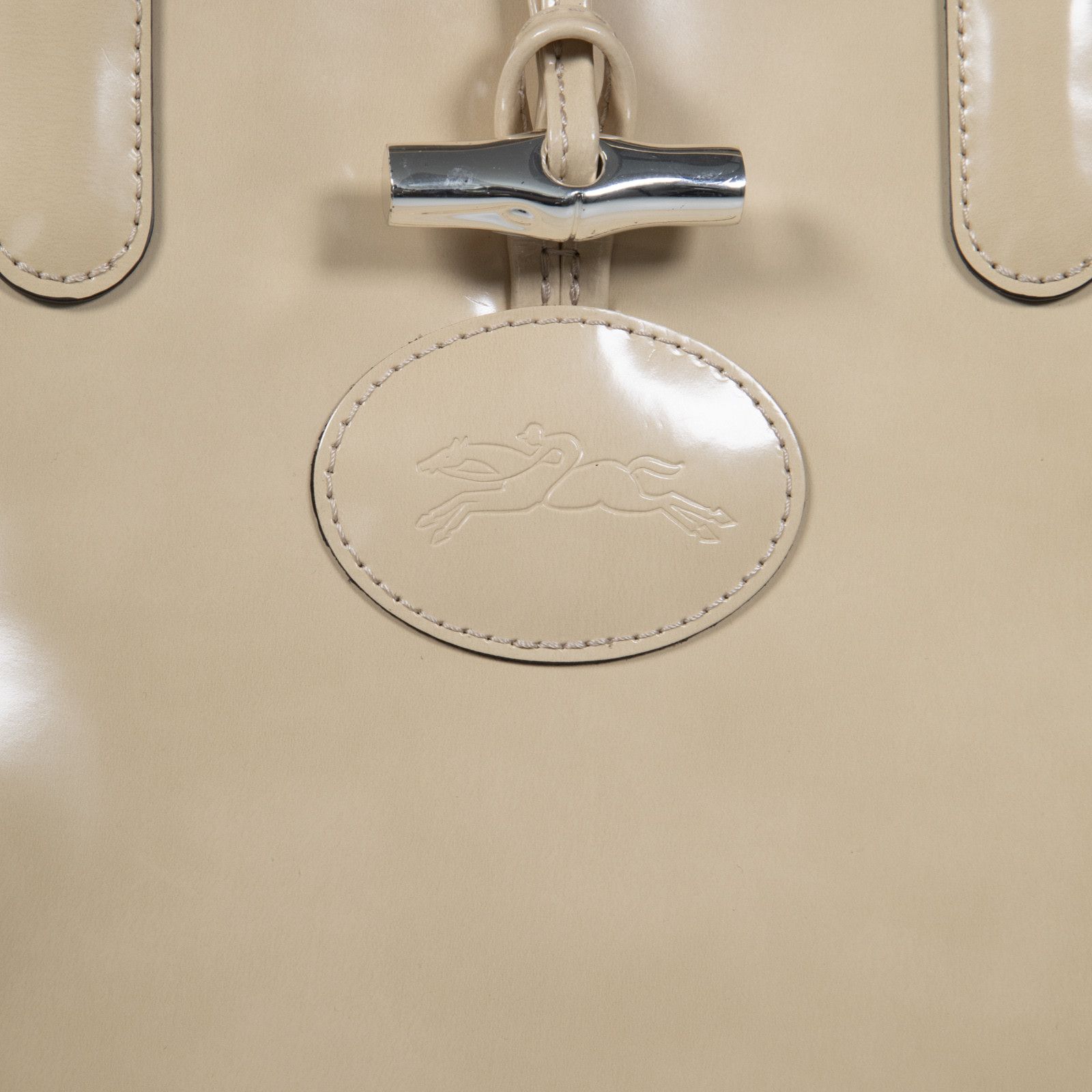 Longchamp Beige Patent Leather Roseau Tote Size ONE SIZE - 7 Thumbnail