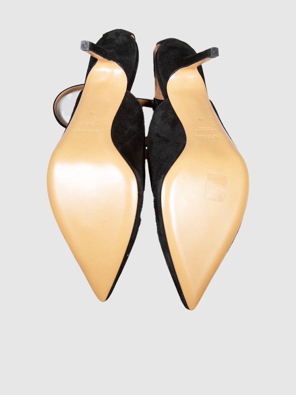 Le Monde Beryl Black Ankle Strap Suede Heels Size US 11 / IT 41 - 4 Thumbnail
