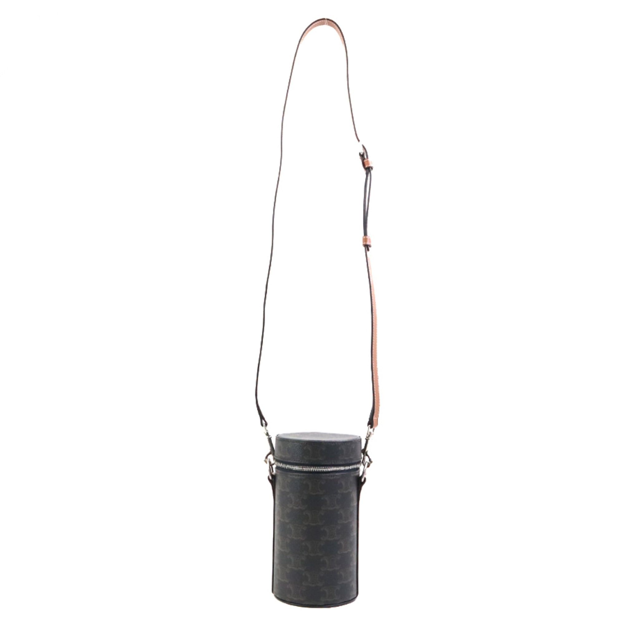 Celine Celine Triomphe Coated Canvas Shoulder Bag, Brown, Women's, Free Shipping, h31991a Size ONE SIZE - 17 Thumbnail