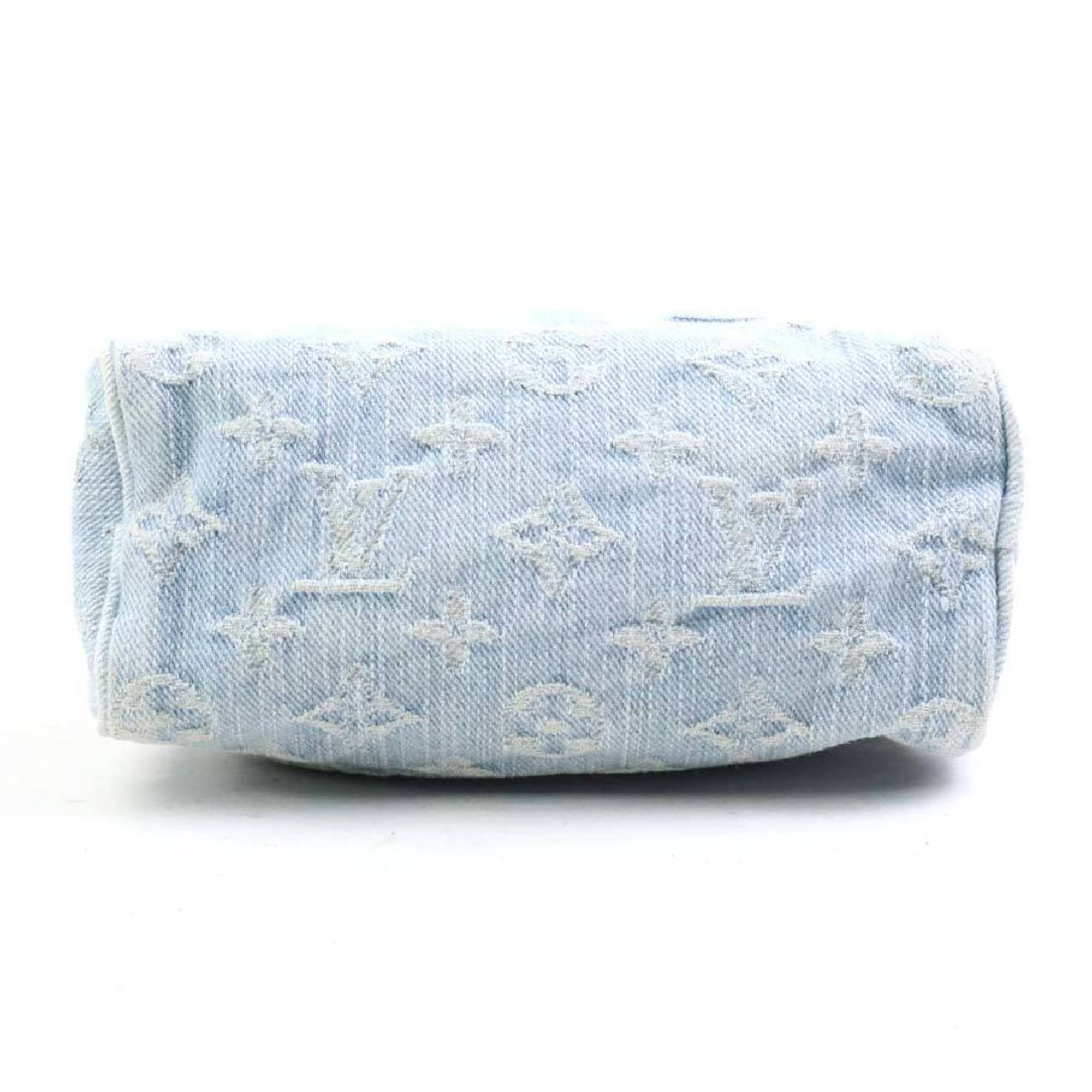 Louis Vuitton Louis Vuitton Nano Speedy Monogram Denim Handbag/Shoulder Bag, Sky Blue, Women's, M11212, Free Shipping, e61565a Size ONE SIZE - 4 Thumbnail