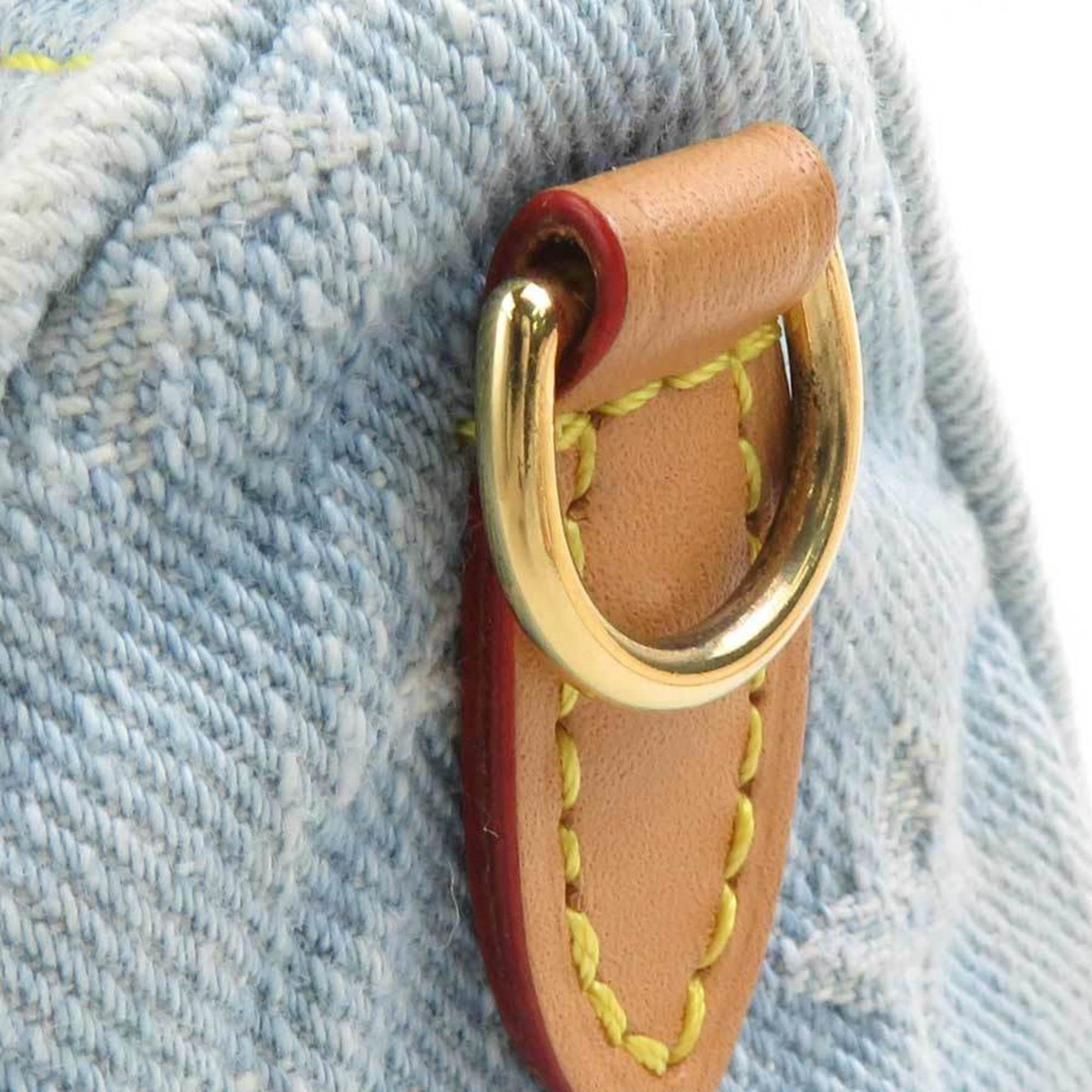 Louis Vuitton Louis Vuitton Nano Speedy Monogram Denim Handbag/Shoulder Bag, Sky Blue, Women's, M11212, Free Shipping, e61565a Size ONE SIZE - 8 Thumbnail