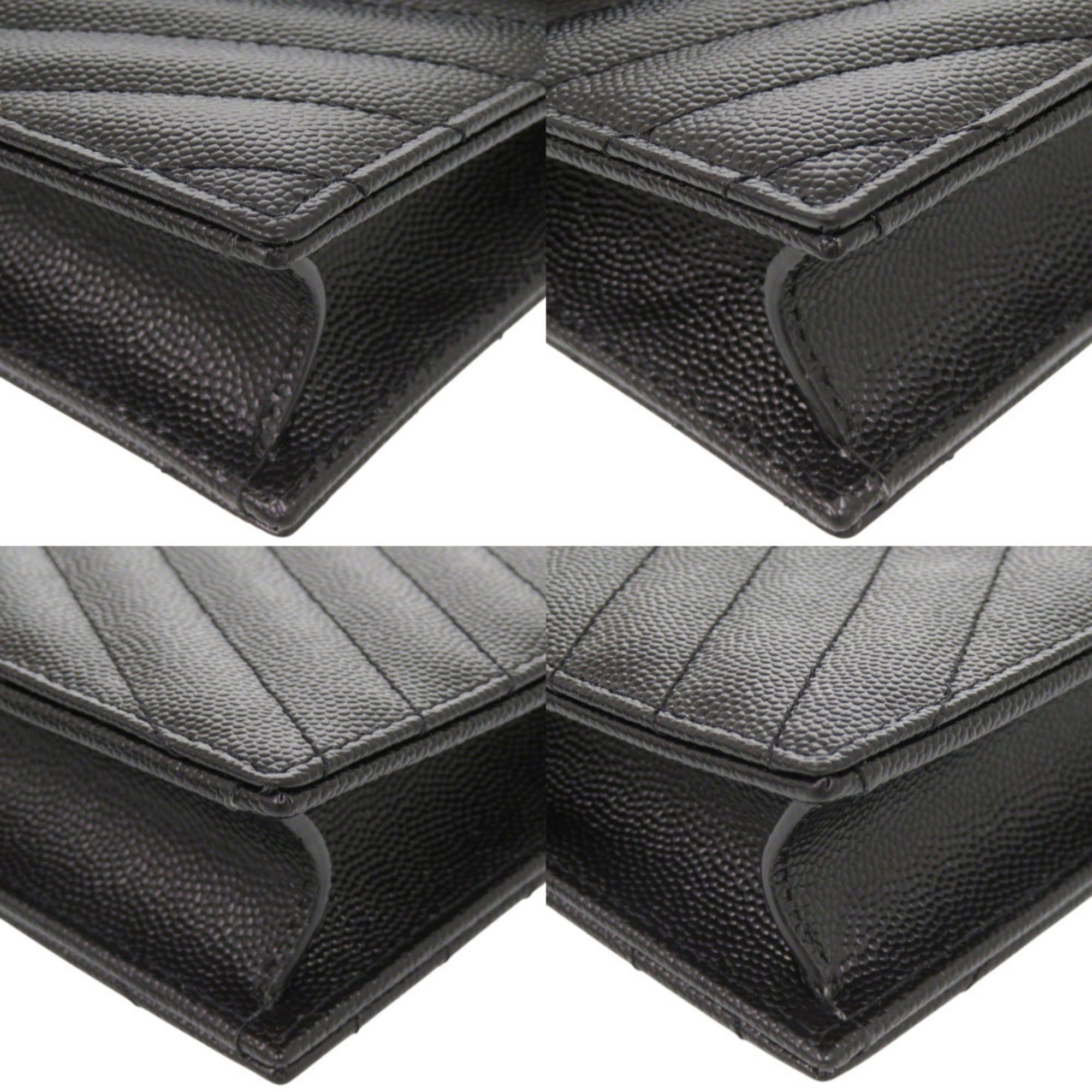 Yves Saint Laurent Yves Saint Laurent Like new Saint Laurent Paris Cassandra Envelope Wallet with Chain 742920, black leather chain shoulder bag, 1490. Size ONE SIZE - 5 Thumbnail