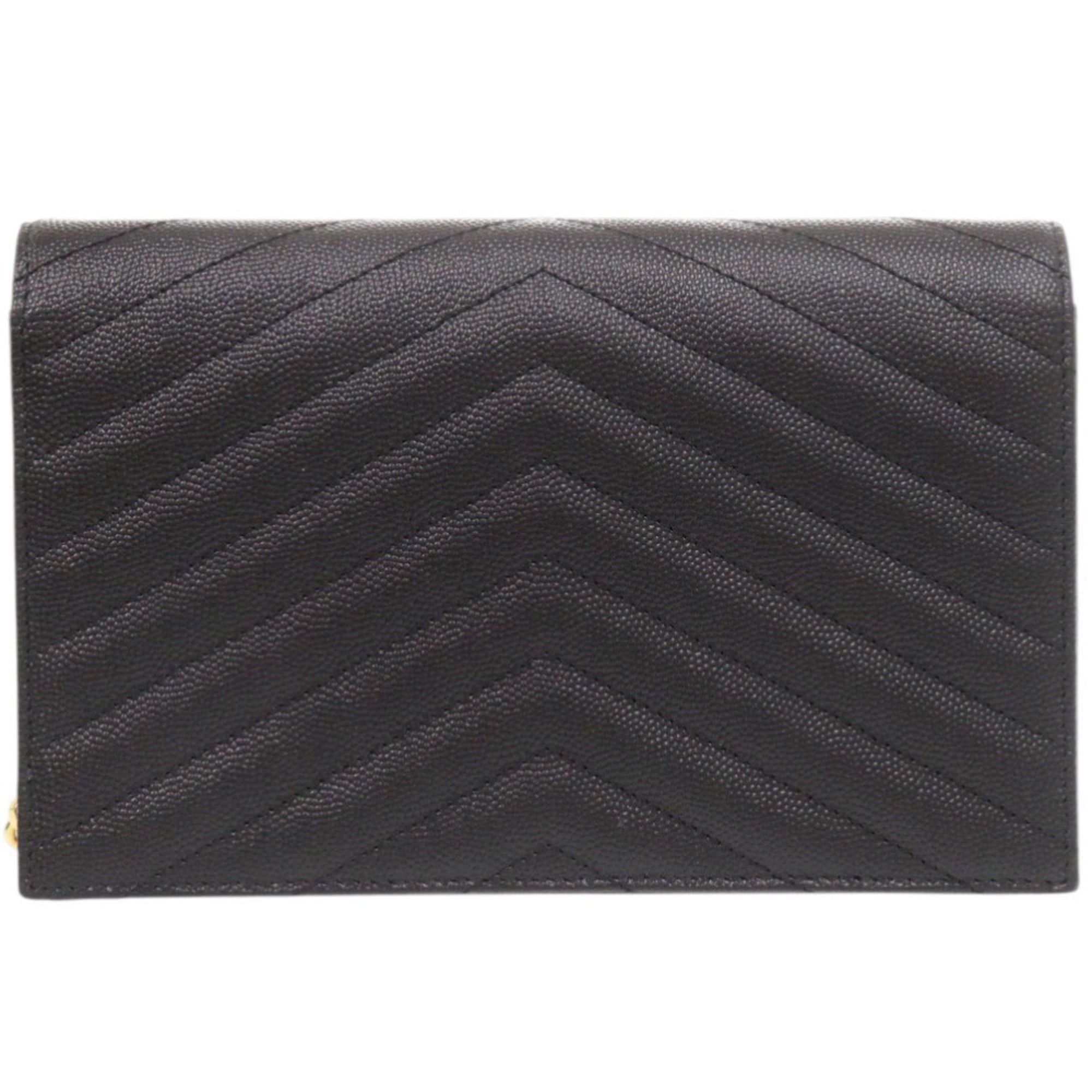 Yves Saint Laurent Yves Saint Laurent Like new Saint Laurent Paris Cassandra Envelope Wallet with Chain 742920, black leather chain shoulder bag, 1490. Size ONE SIZE - 3 Thumbnail