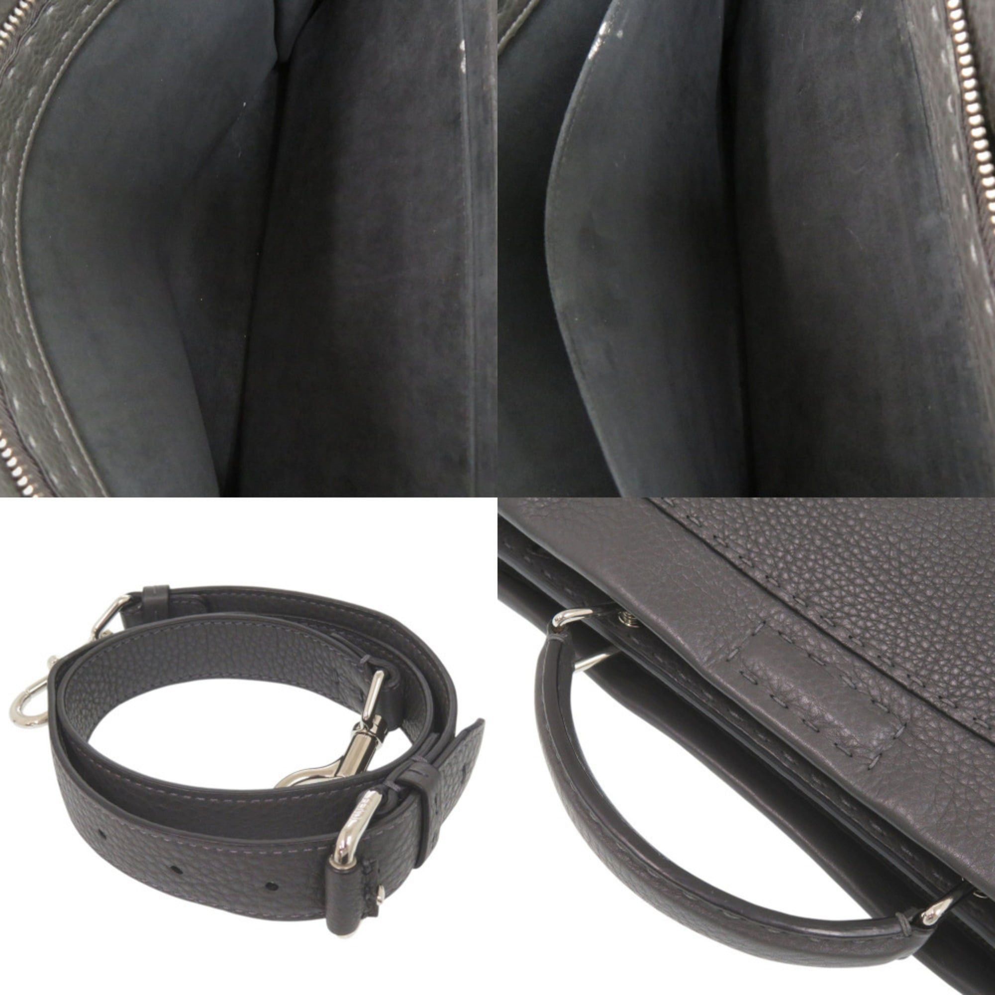 Fendi Fendi 2-way Selleria Peekaboo Monster Bugseye Leather Gray Handbag 0868FENDI Size ONE SIZE - 8 Thumbnail