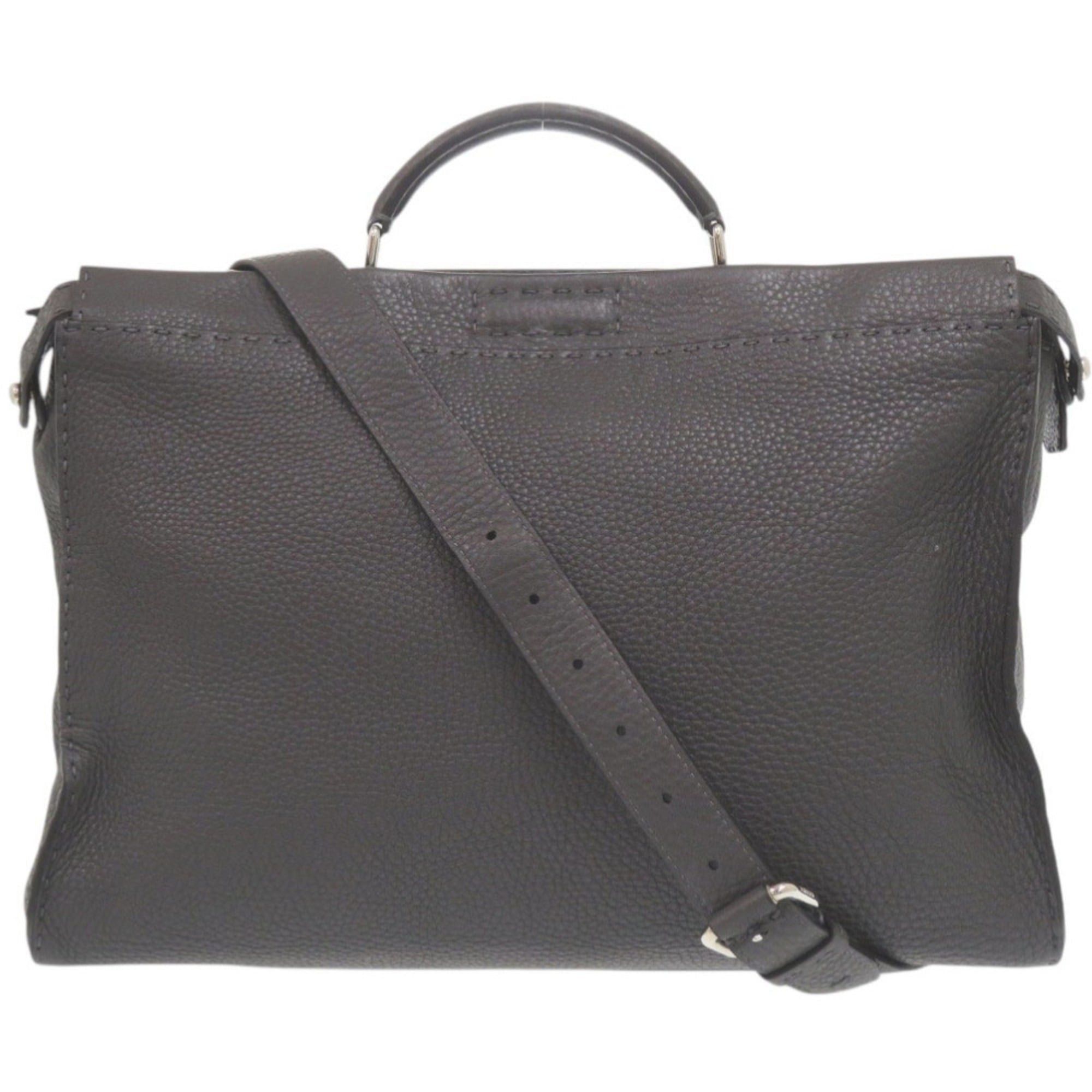 Fendi Fendi 2-way Selleria Peekaboo Monster Bugseye Leather Gray Handbag 0868FENDI Size ONE SIZE - 2 Thumbnail