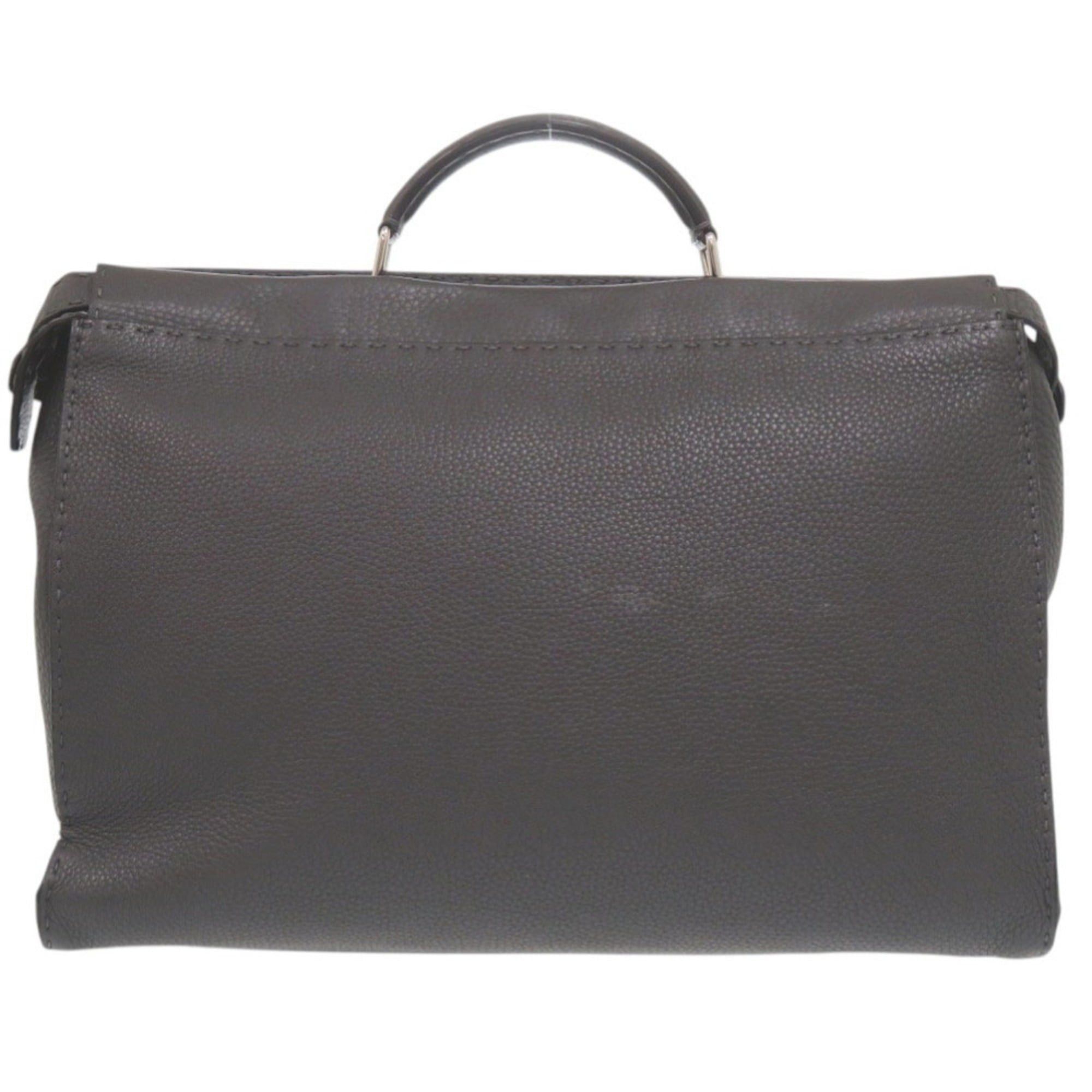 Fendi Fendi 2-way Selleria Peekaboo Monster Bugseye Leather Gray Handbag 0868FENDI Size ONE SIZE - 3 Thumbnail