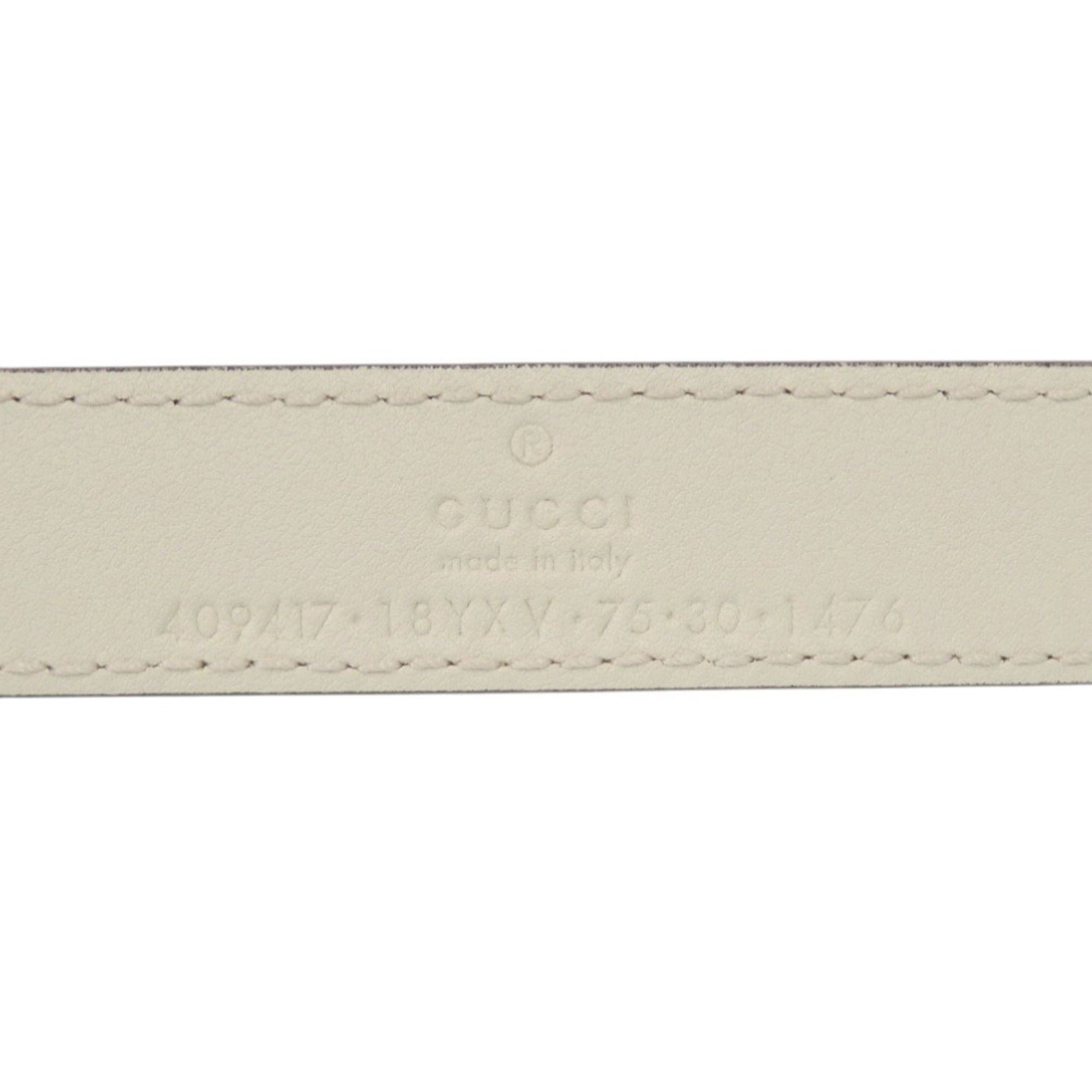 Gucci Excellent condition Gucci Double G 409417 leather 75cm 30cm white belt 1226GUCCI Size ONE SIZE - 6 Thumbnail