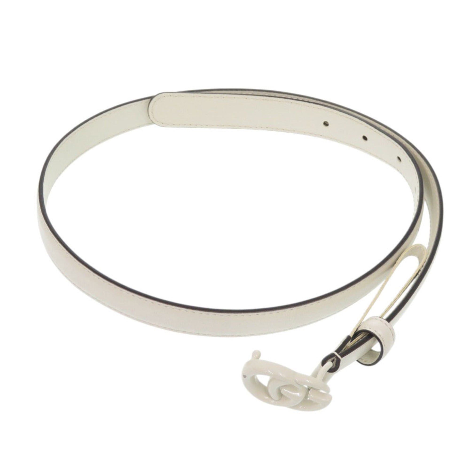 Gucci Excellent condition Gucci Double G 409417 leather 75cm 30cm white belt 1226GUCCI Size ONE SIZE - 3 Thumbnail