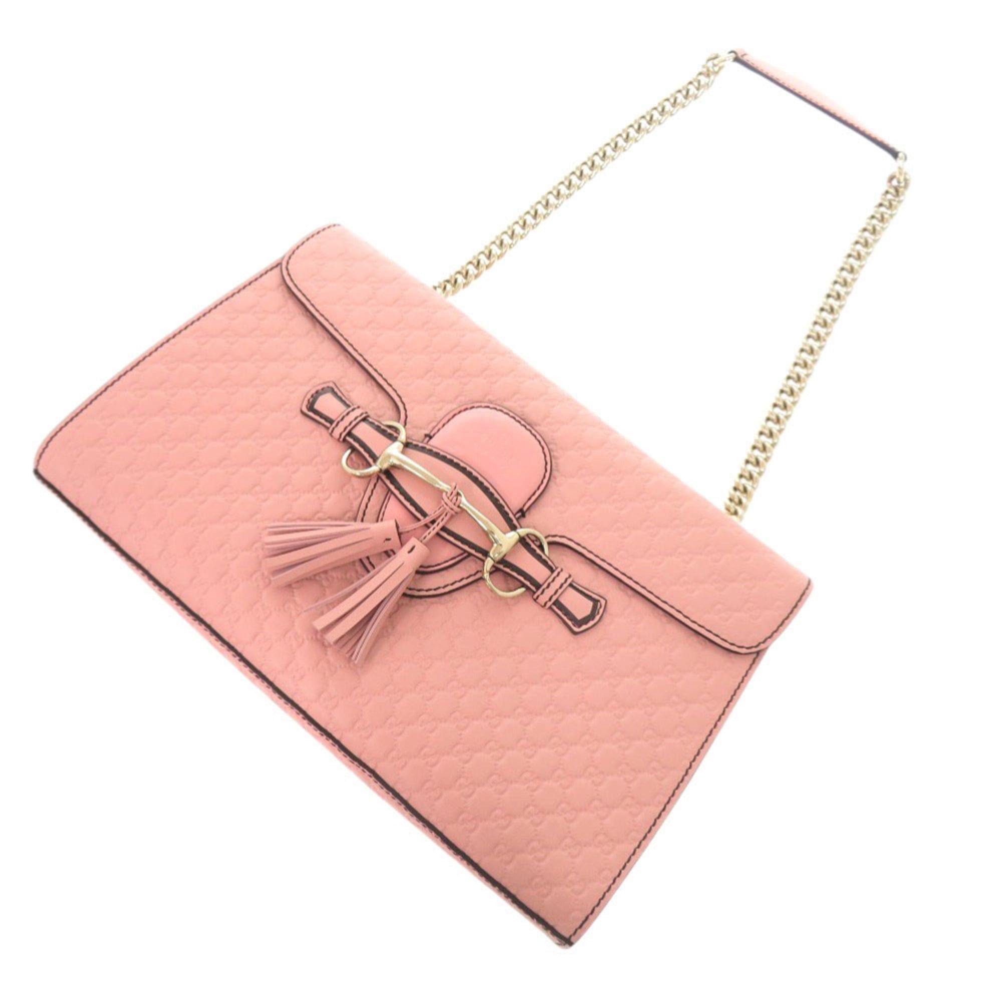 Gucci Excellent condition Gucci Emily Micro Guccissima 449635 leather pink shoulder bag with chain. 0965GUCCI Size ONE SIZE - 5 Thumbnail