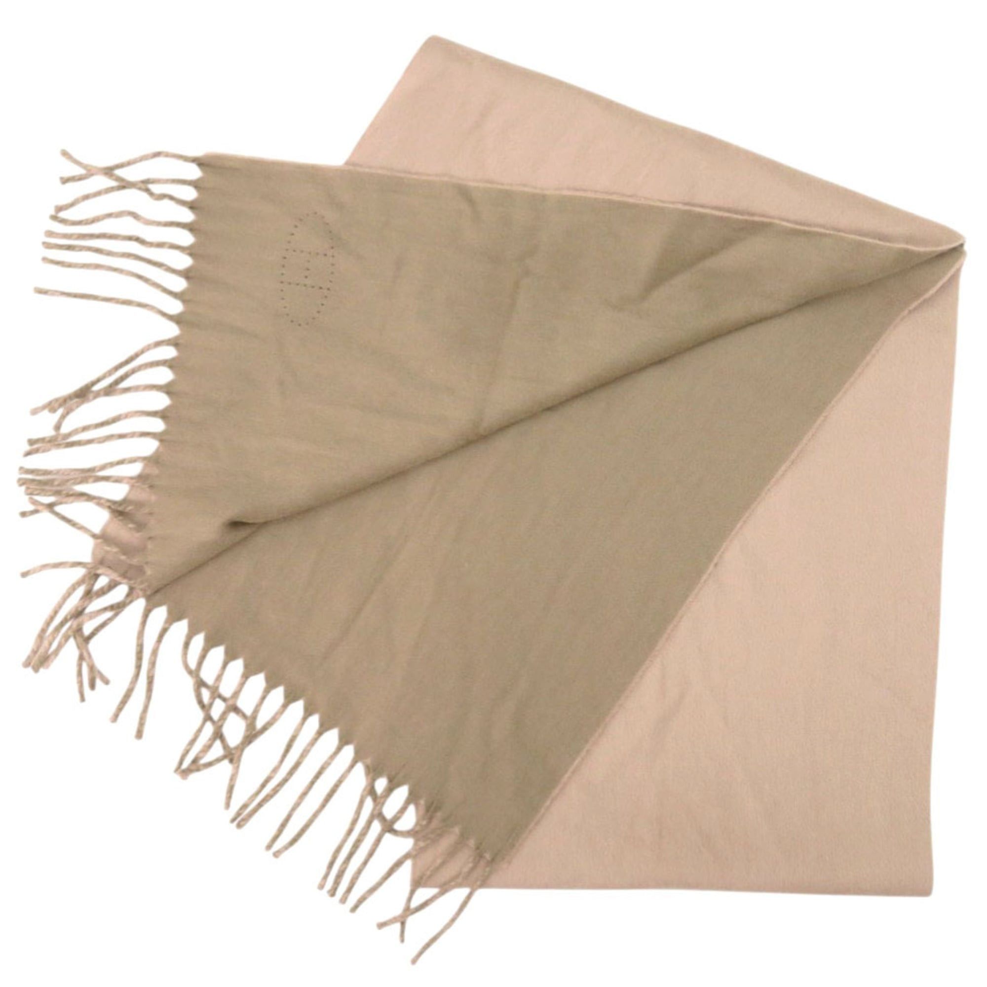 Hermes Excellent condition Hermès Evelyn fringed cashmere beige scarf 0788HERMES Size ONE SIZE - 4 Thumbnail