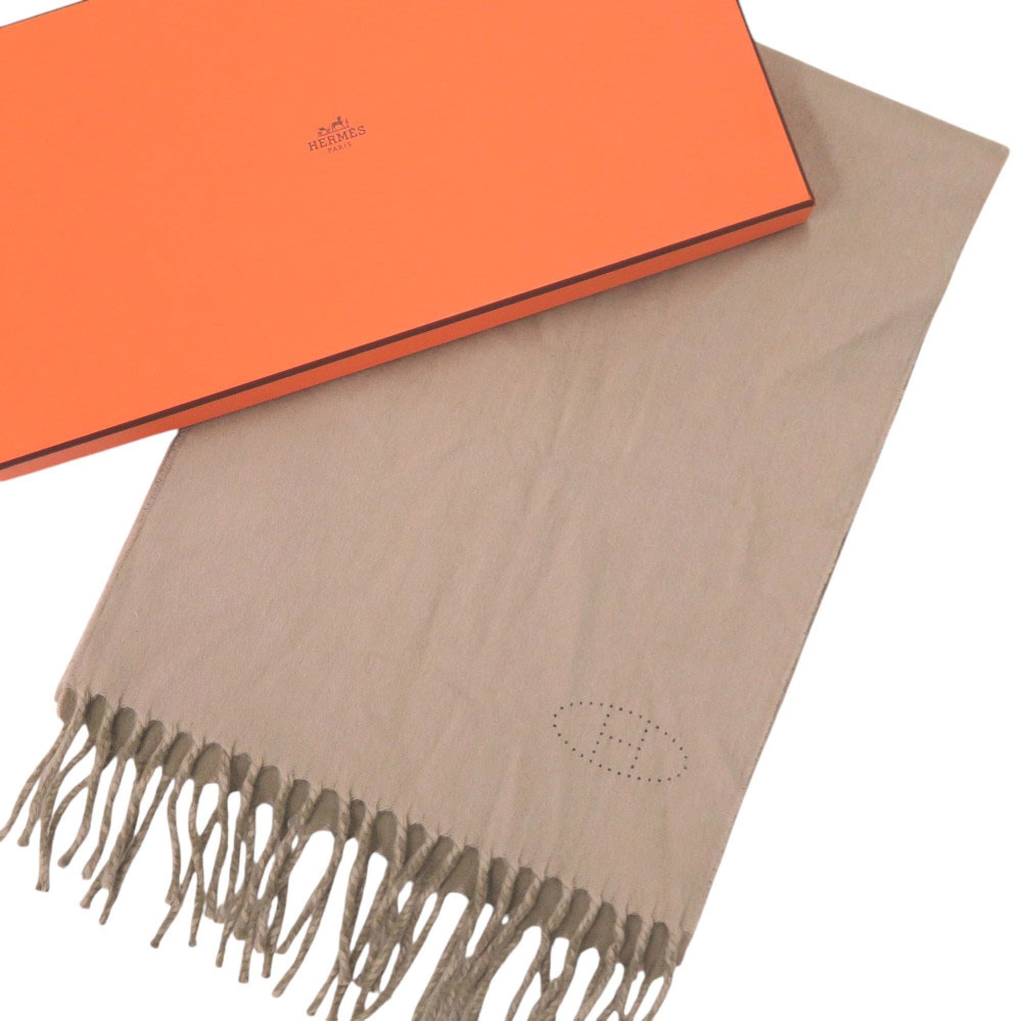 Hermes Excellent condition Hermès Evelyn fringed cashmere beige scarf 0788HERMES Size ONE SIZE - 2 Thumbnail