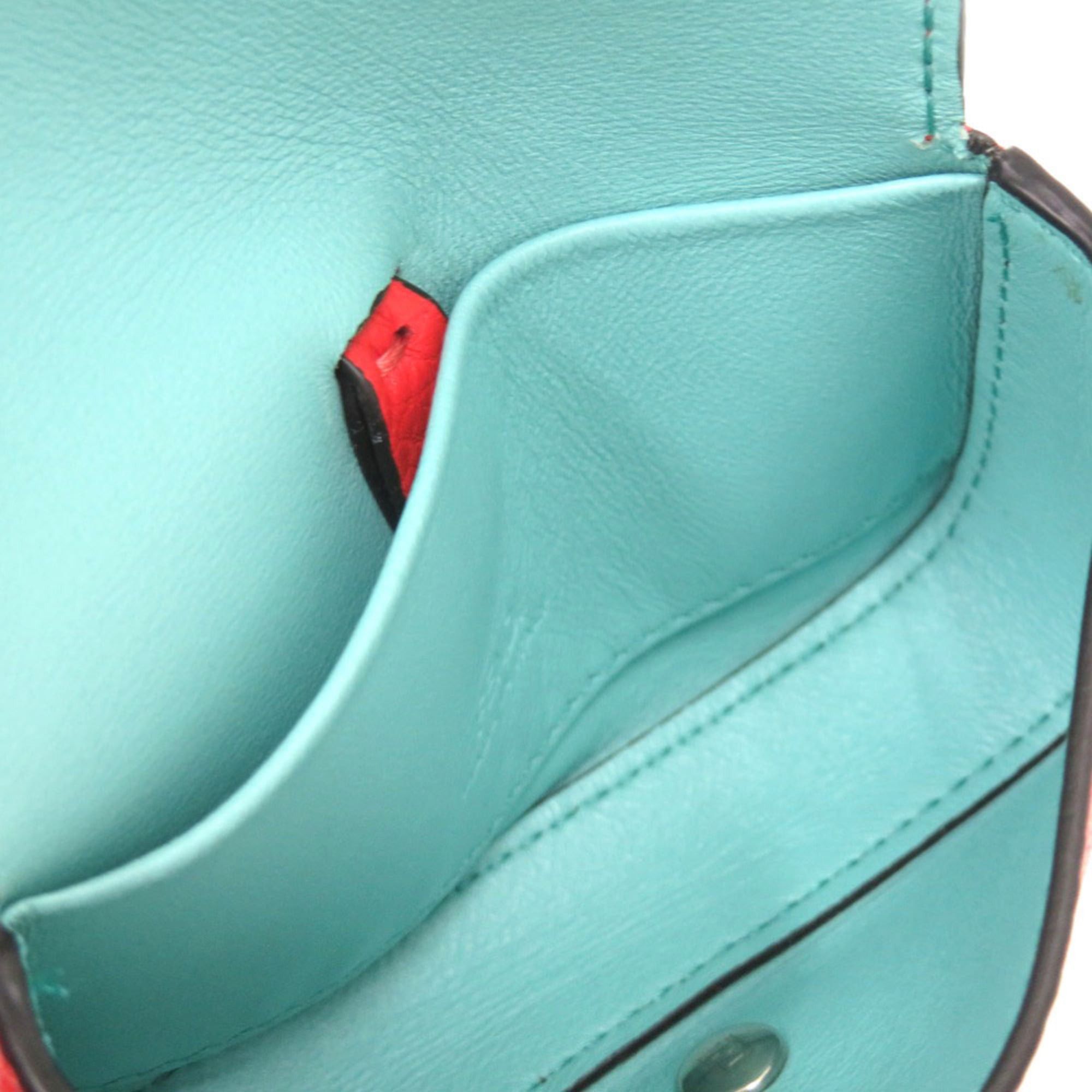 Fendi Excellent condition Fendi Micro Bucket 7AR763, red leather with silver hardware. Wallet/coin case, business card holder, 0071 FENDI Size ONE SIZE - 4 Thumbnail