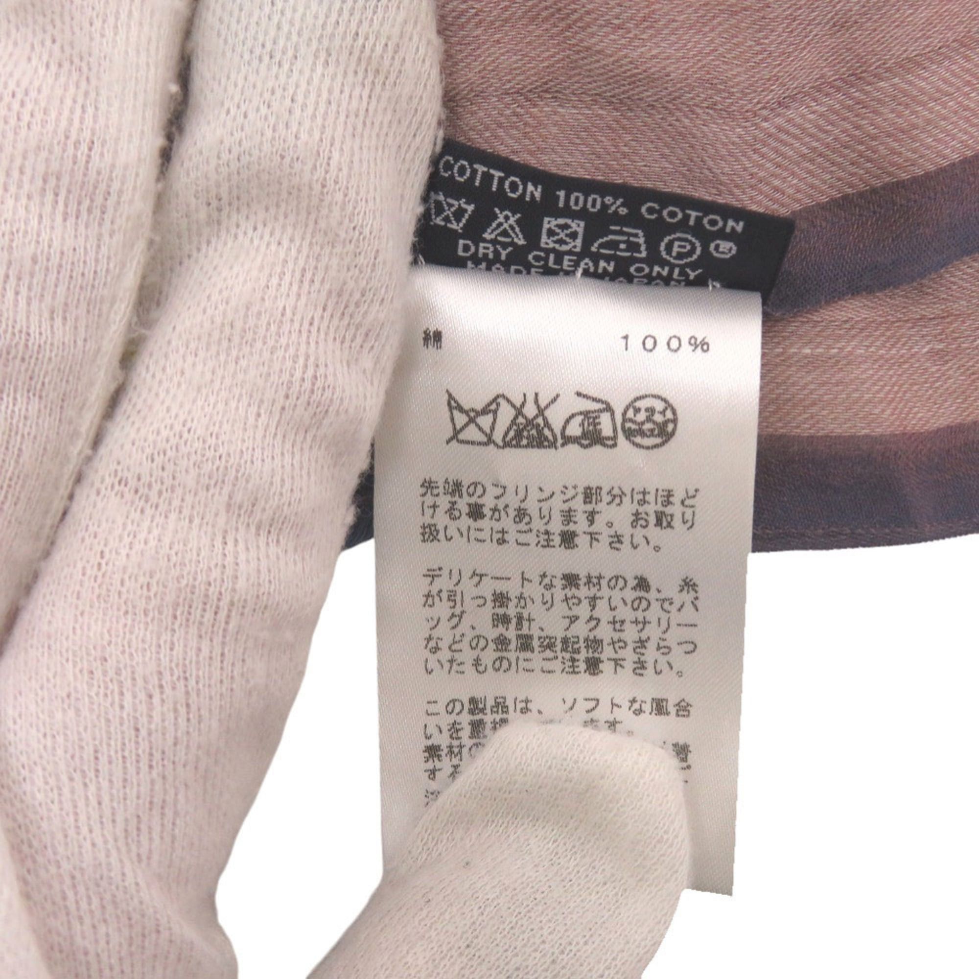Hermes Excellent condition Hermès Naoshima shawl cotton in pink, marine, and navy. 0794HERMES Size ONE SIZE - 7 Thumbnail