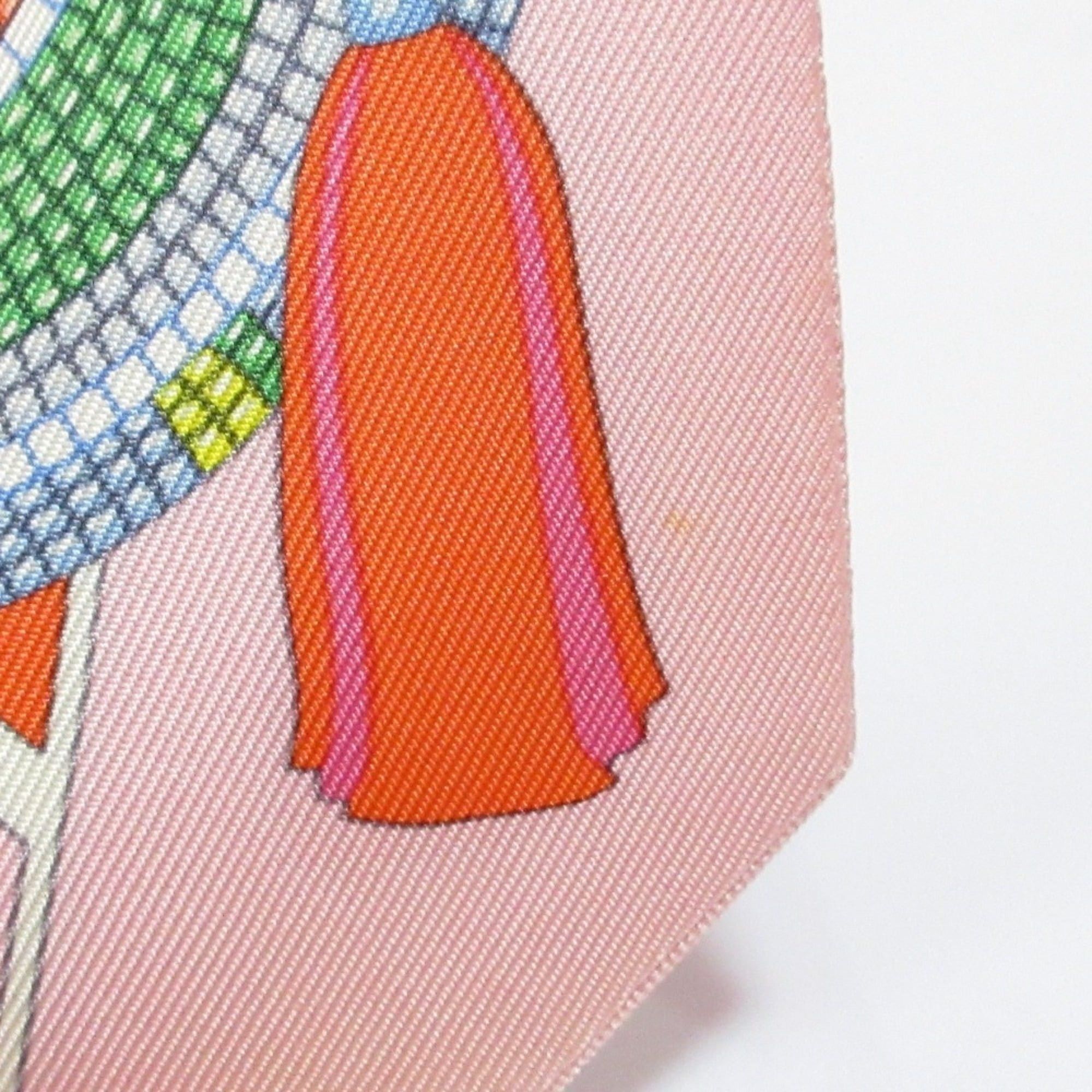 Hermes HERMES Twilly "L'art indien des plaines" Prairie Indian Art Ribbon Scarf, Pink, Women's Size ONE SIZE - 9 Thumbnail