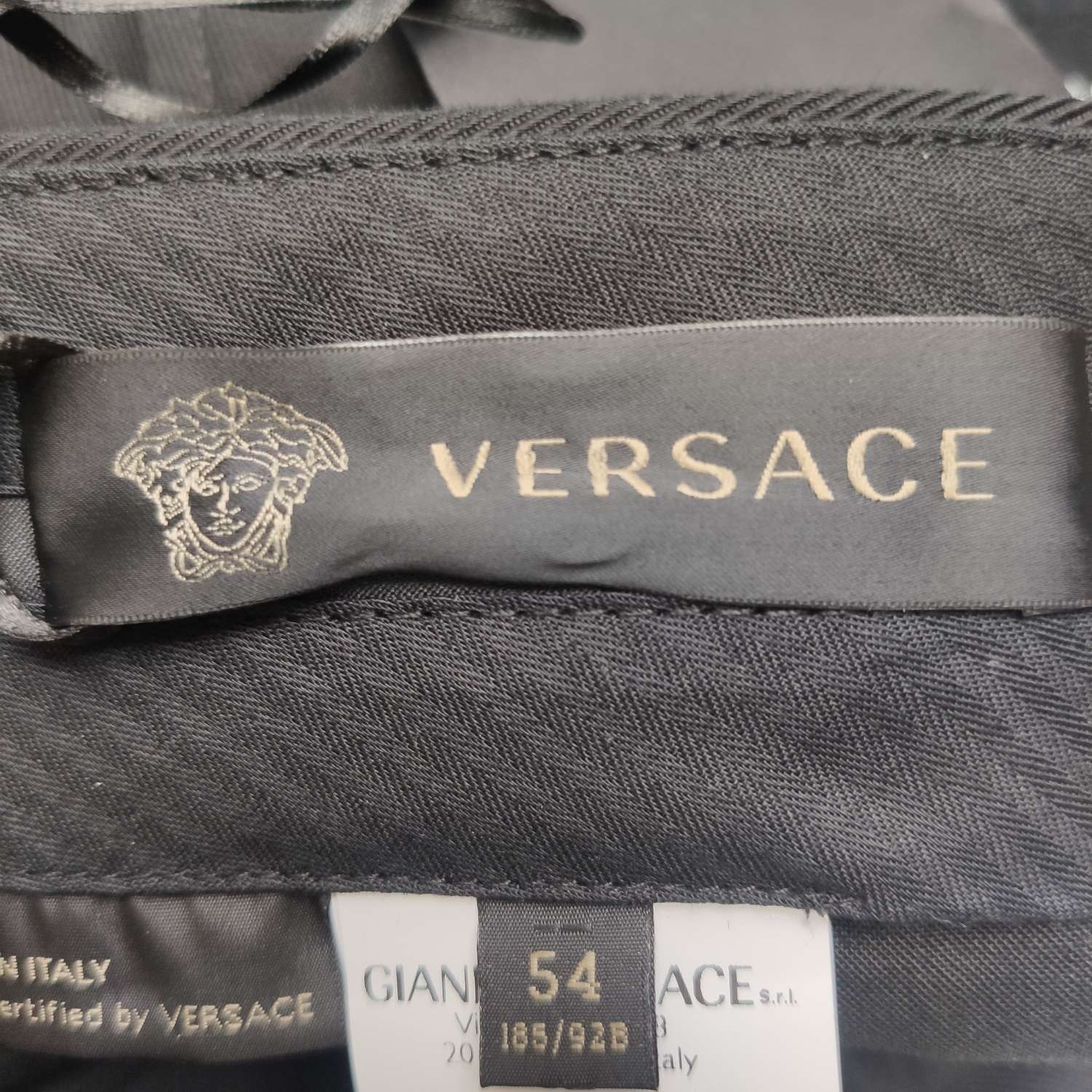 Versace Black Tailored Straight-Leg Trousers Size US 34 / EU 50 - 11 Thumbnail