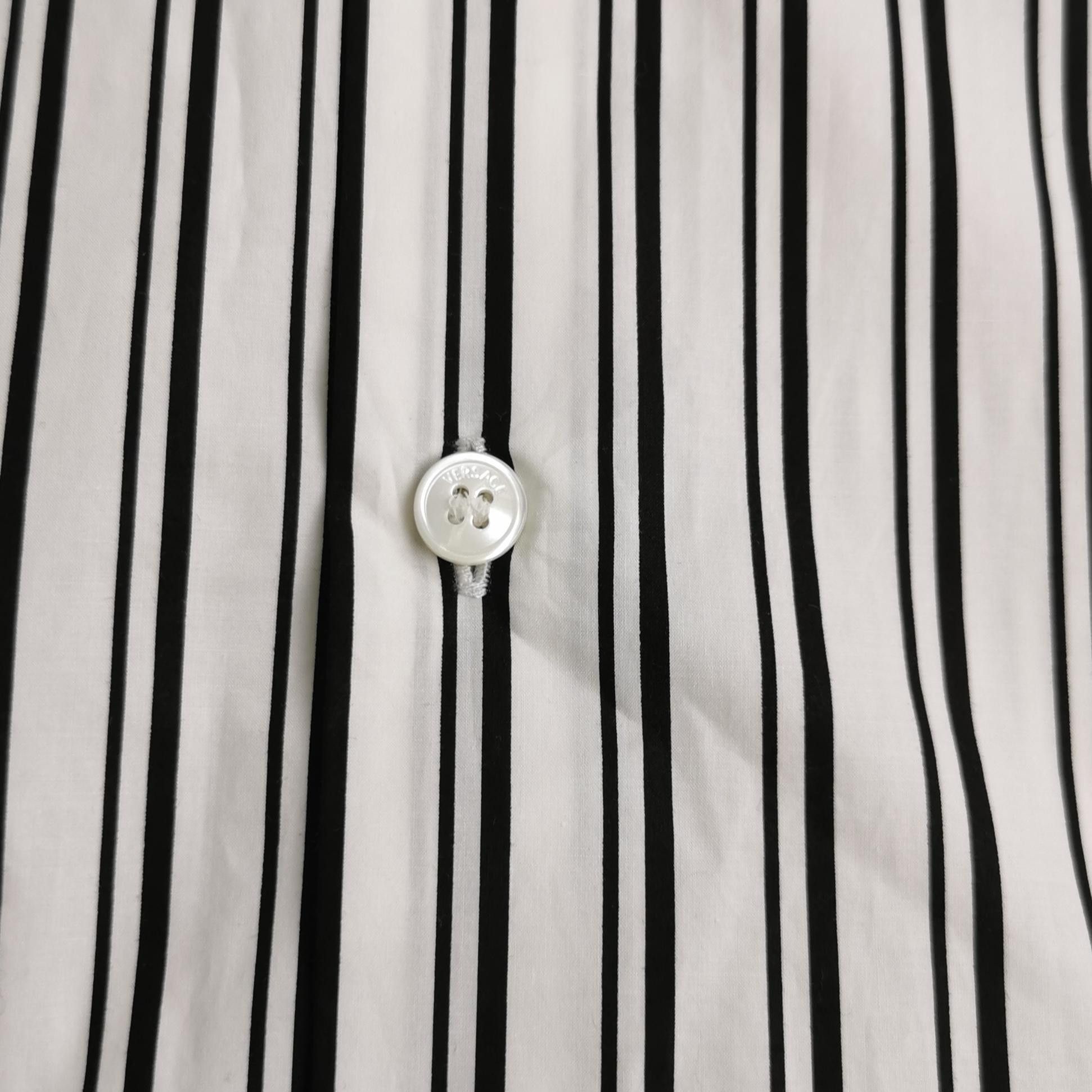 Versace Versace Cotton Contrast Stripe Button-Down Shirt S/38 Size US S / EU 44-46 / 1 - 8 Thumbnail