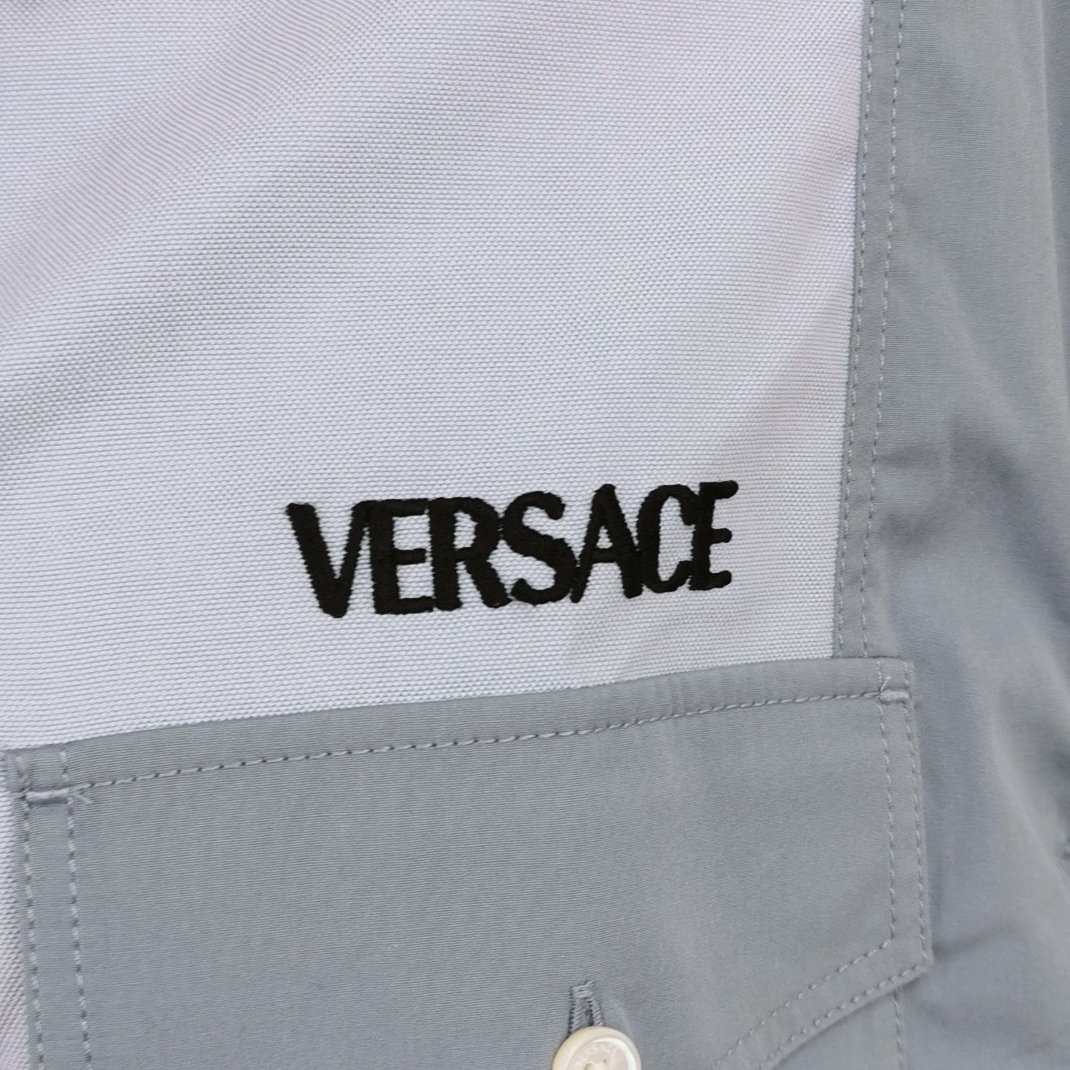 Versace Versace Cotton Colorblock Logo Button-Down Shirt Size US XXL / EU 58 / 5 - 8 Thumbnail