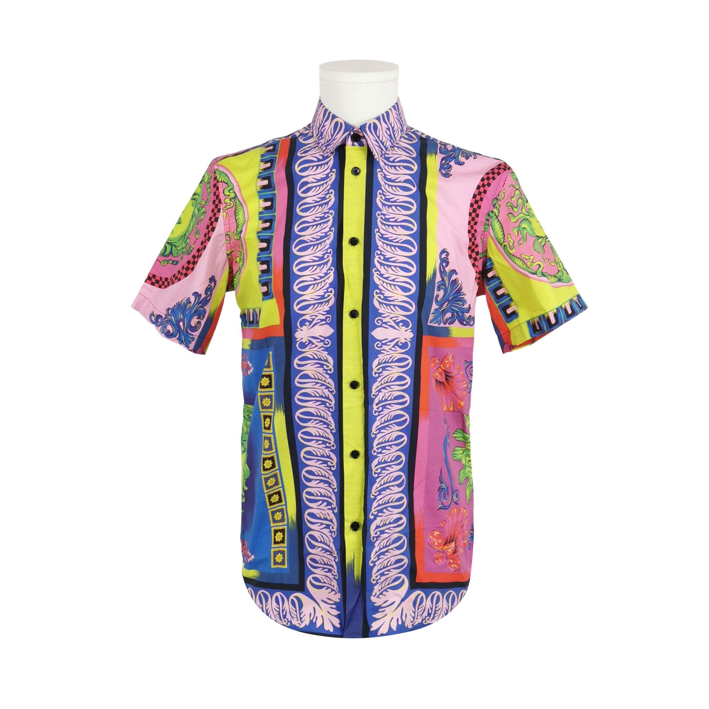 Versace Versace Cotton Printed Short-Sleeve Collared Shirt Size US S / EU 44-46 / 1 - 2 Thumbnail