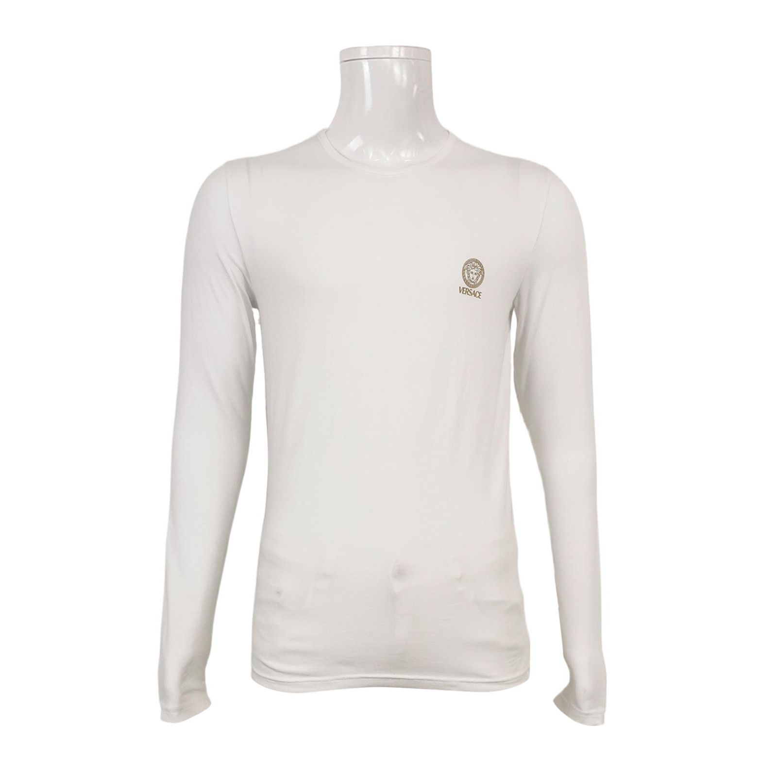 Versace Versace Cotton Solid Logo Crew Neck Long-Sleeve T-Shirt Size US M / EU 48-50 / 2 - 2 Thumbnail