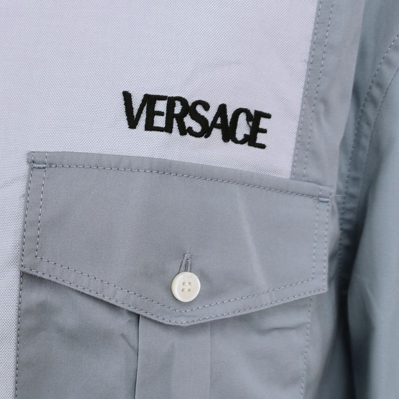 Versace Versace XXL Color-Block Collared Shirt Size US XXL / EU 58 / 5 - 6 Thumbnail
