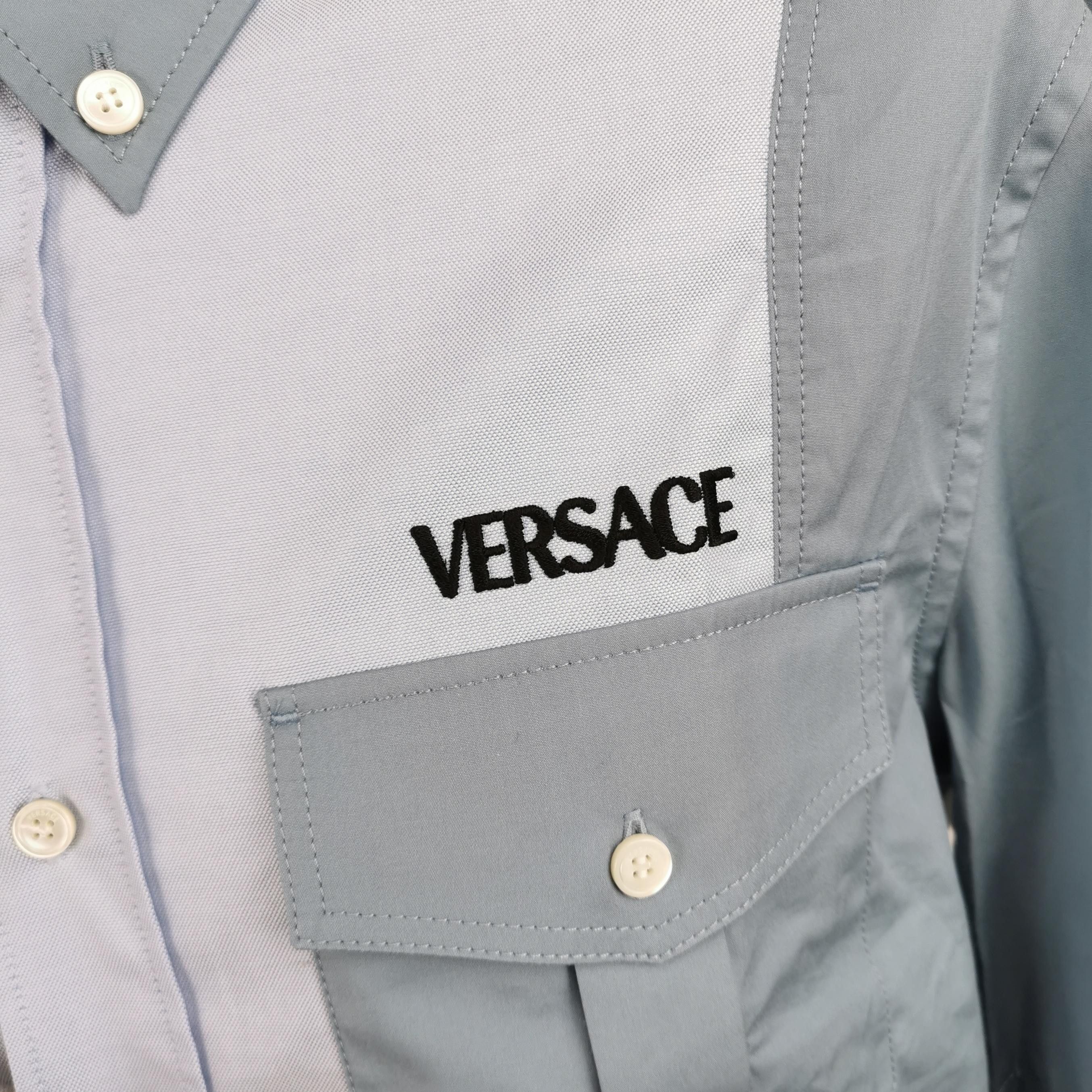 Versace Versace Color-Block Logo Long-Sleeve Shirt M Size US S / EU 44-46 / 1 - 6 Thumbnail
